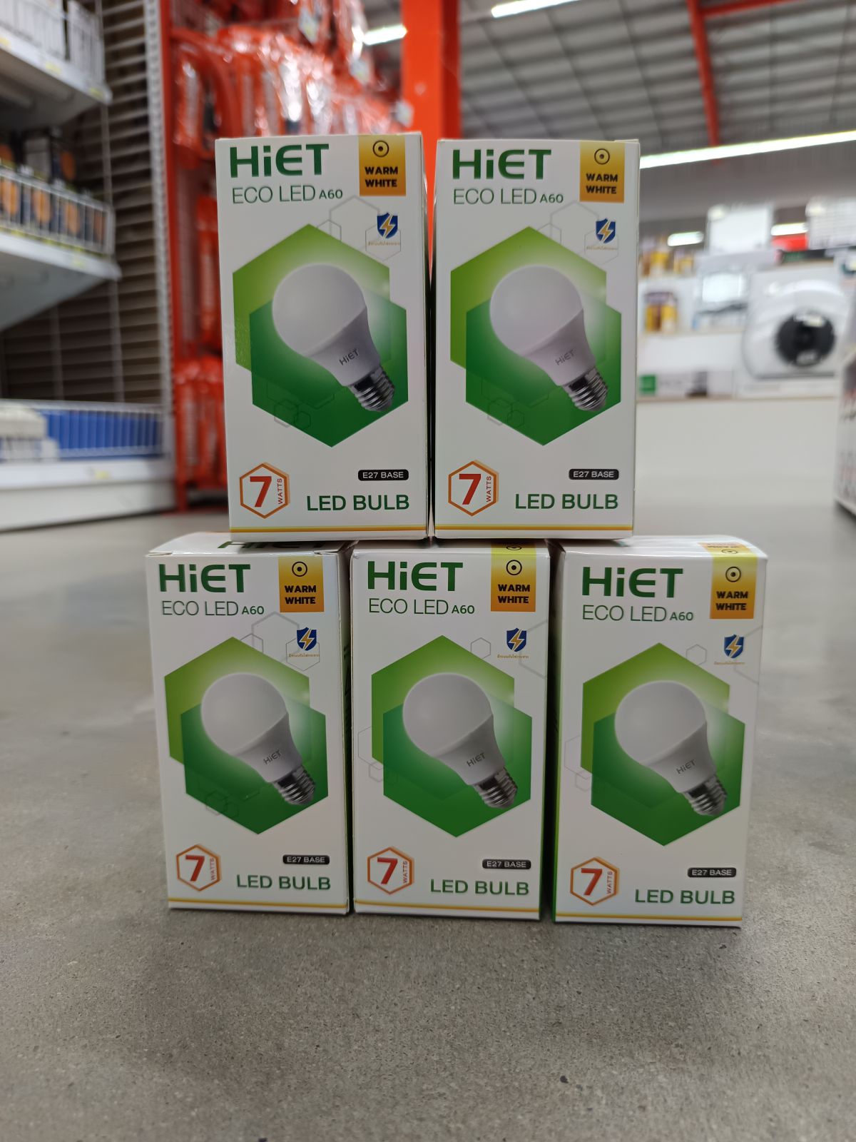 HIET หลอดไฟ LED BLUB E27 A60 7w วอร์มไลท์ HL-01-0004 LT-007550