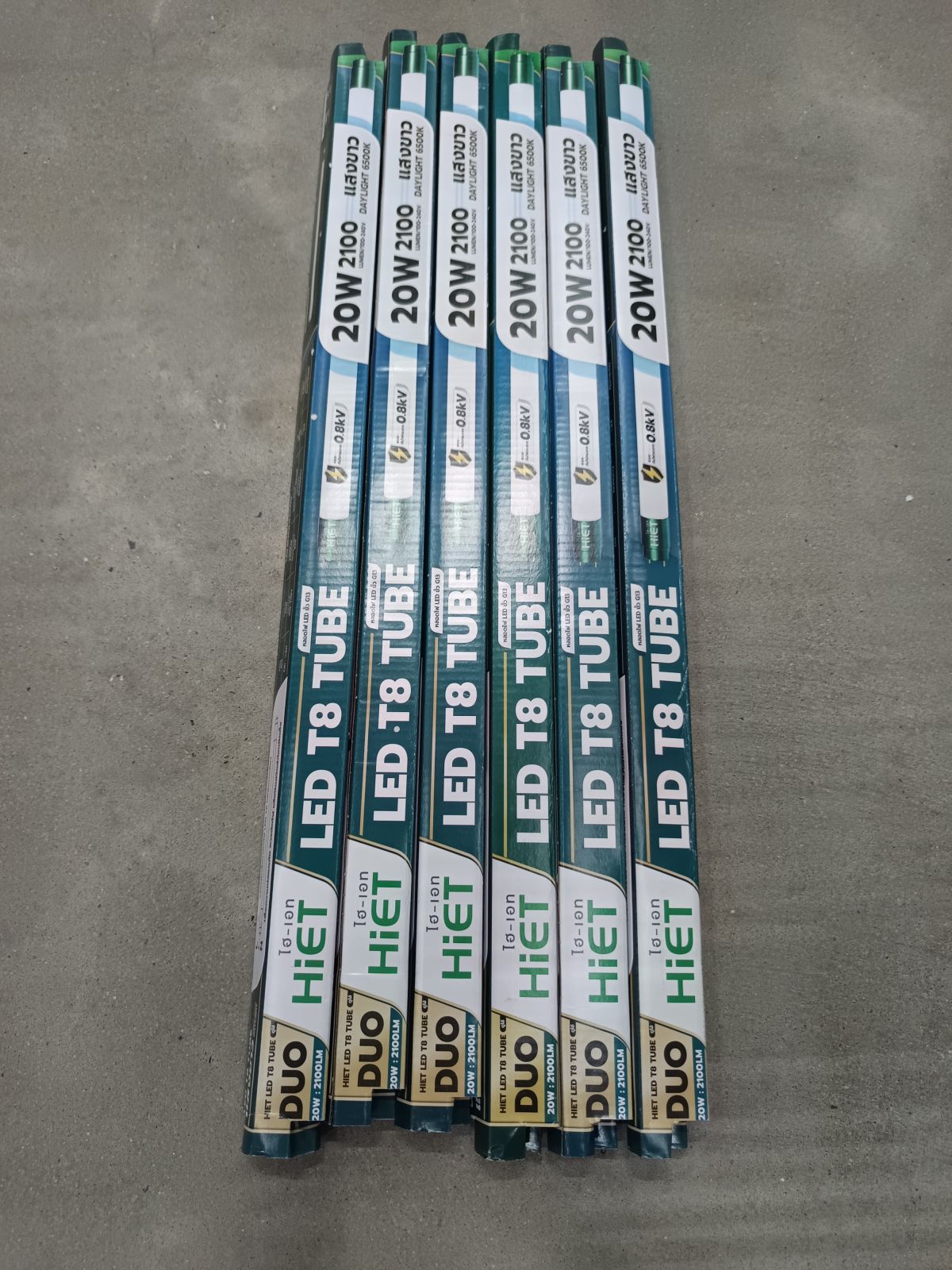 HIET หลอดนีออนขั้วเขียว LED T8 20W 2100LM รุ่น DUO ไฟเข้าทางเดียว+สองทาง เดย์ไลท์ HL-12-2204
