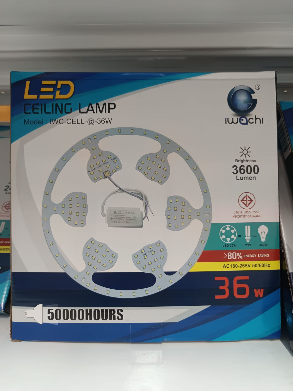 แผงไฟแม่เหล็กเปลือยวงกลม 36 วัตต์  เดย์ไลท์  IWACHI  ICL01033