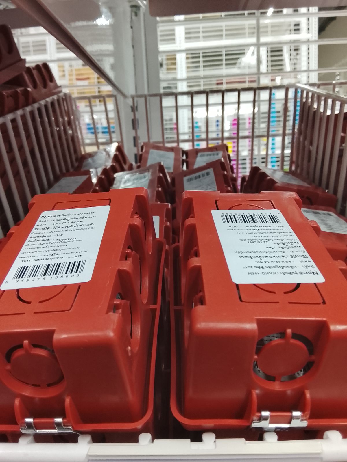 NANO-408M บล็อคฝังสีส้ม 4*2 หูเหล็ก