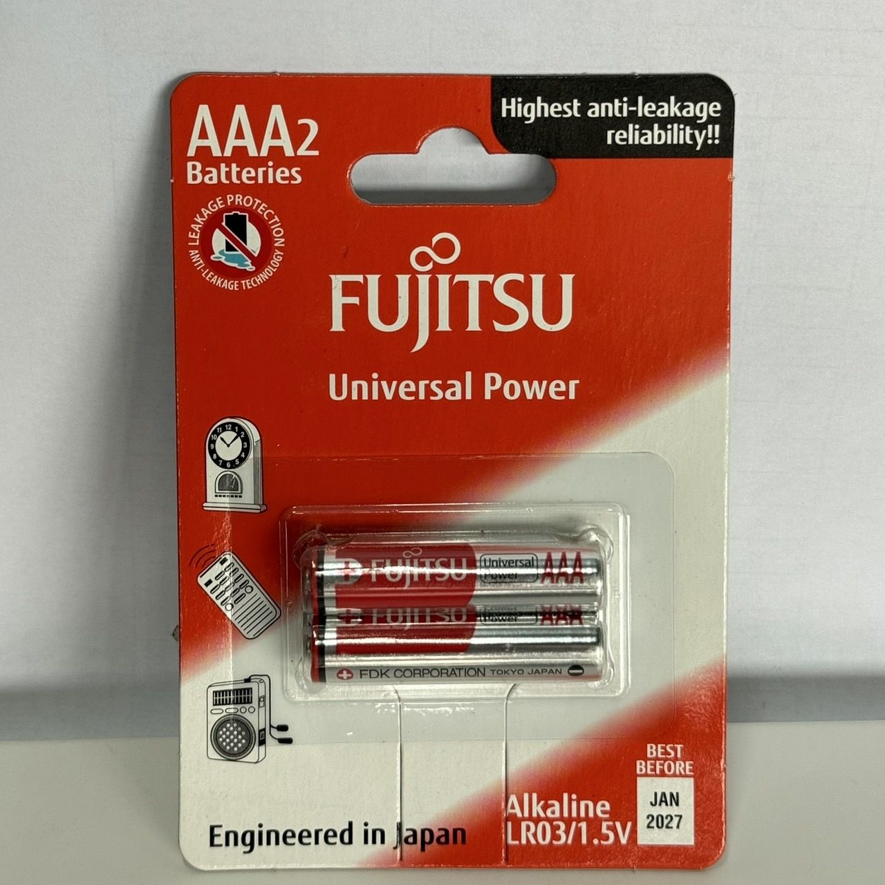ถ่านอัลคาไลน์ AAA Fujitsu รุ่น Universal  (แพ็ค 2) F171-0010
