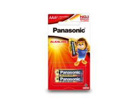 ถ่านอัลคาไลน์ AAA Panasonic รุ่น ALKALINE (แพ็ค 2 ก้อน) LR03T/2B