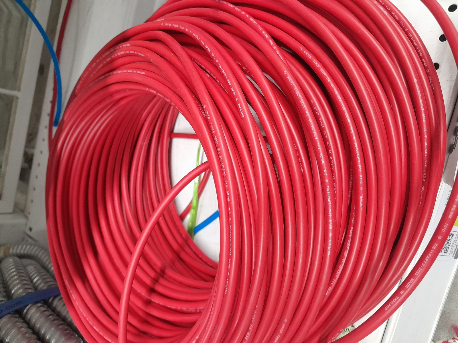 สายเดี่ยว THW 6 ม้วนแดง ANT/UNITED (แบ่งเมตร)