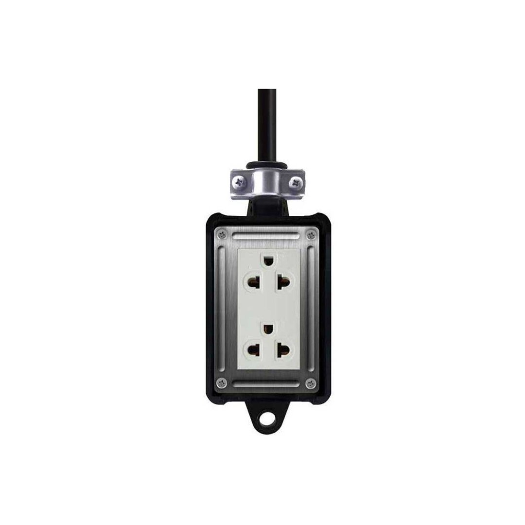 RB10NS2-10M บล็อกยางพร้อมเต้ารับ2ช่อง+สายไฟ 10 เมตร NANO