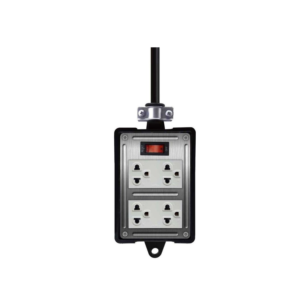 RB10HS4-5M บล็อกยางพร้อมเต้ารับ4ช่อง+เมนสวิทซ์+สายไฟ 5 เมตร NANO