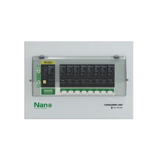 PCR08-63B ตู้คอนซูมเมอร์ NANO PLUG ON 8 ช่อง + เมนกันดูด 63A+ลูกย่อย 8 ลูก