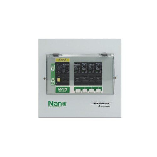 PCR04-50B ตู้คอนซูมเมอร์ NANO PLUG ON 4 ช่อง + เมนกันดูด 63A+ลูกย่อย 4 ลูก