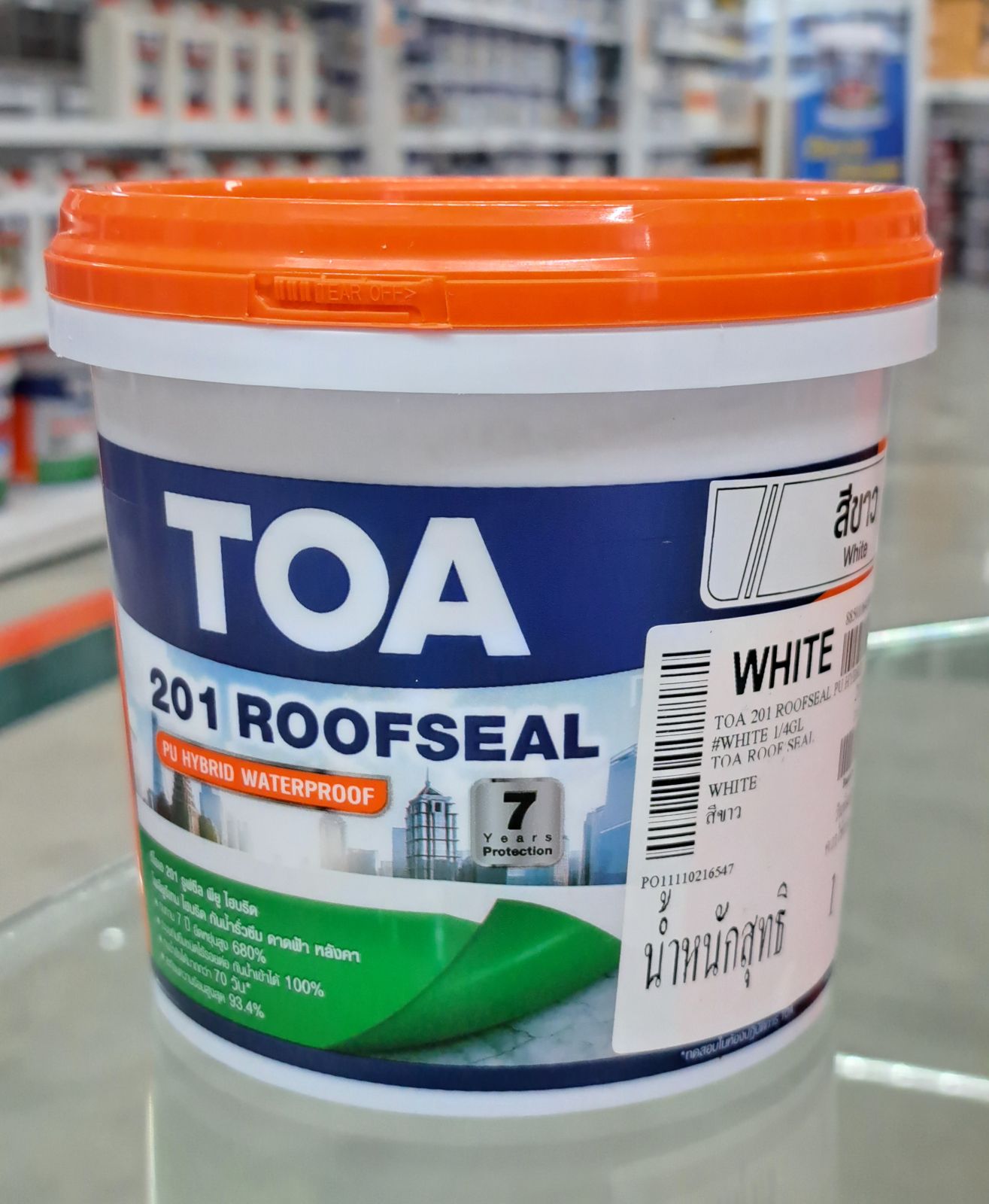 ทีโอเอ รูฟซีล อะครีลิคทากันซึมหลังคาดาดฟ้า 1/4 กล. สีขาว