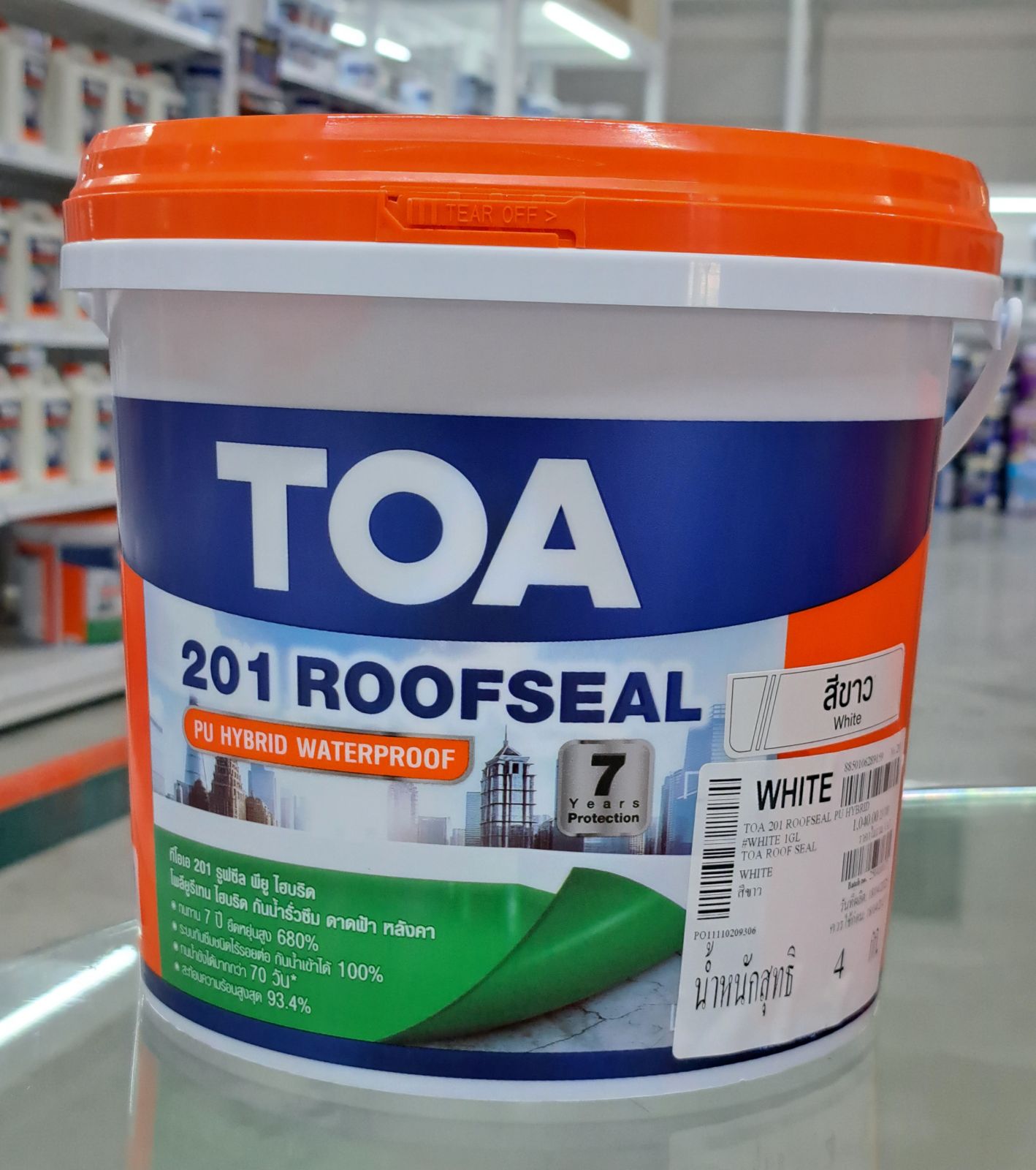 ทีโอเอ รูฟซีล อะครีลิคทากันซึมหลังคาดาดฟ้า 1 กล. สีขาว