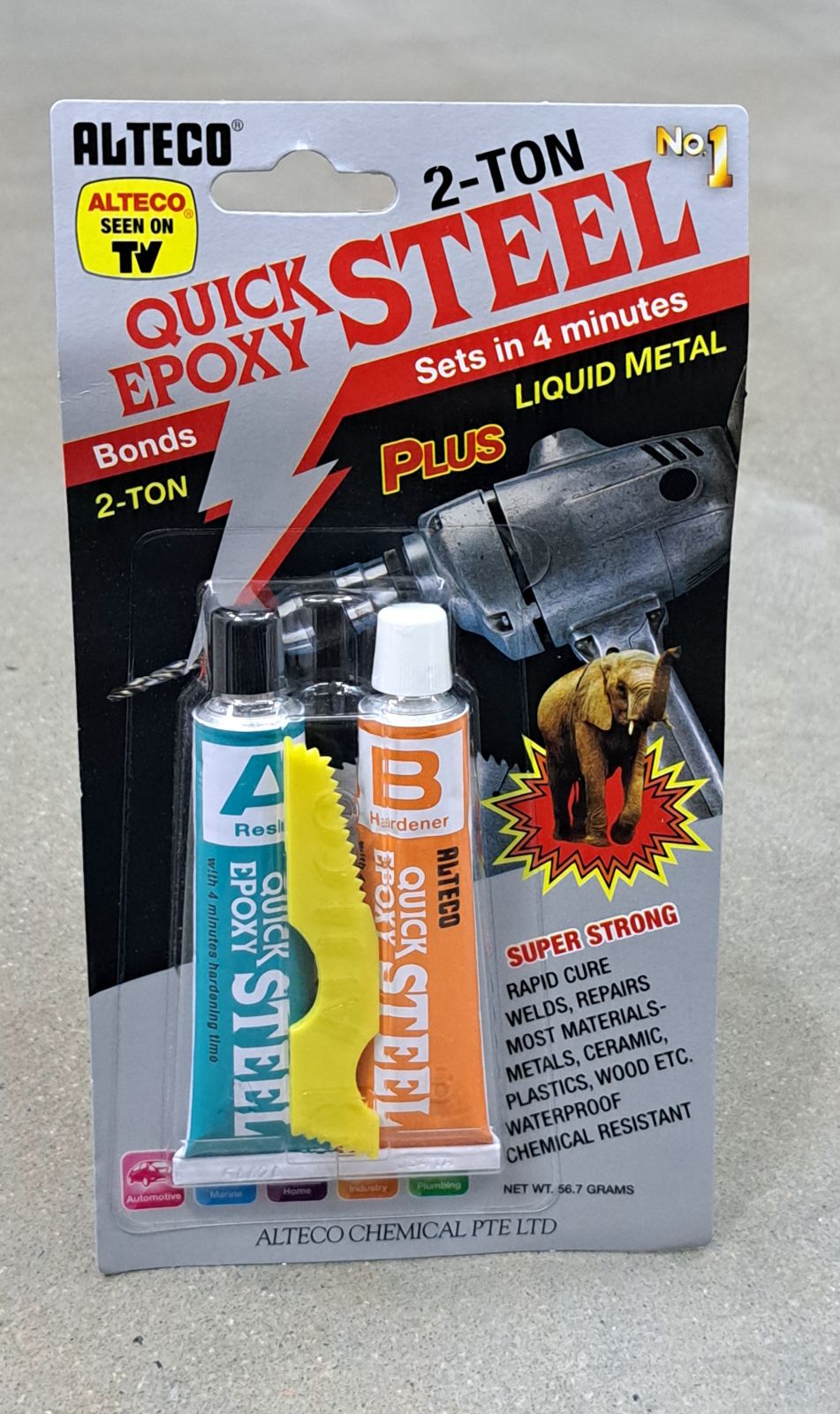 กาวซีเมนต์เหล็ก A-B 2 ตัน แห้งเร็ว