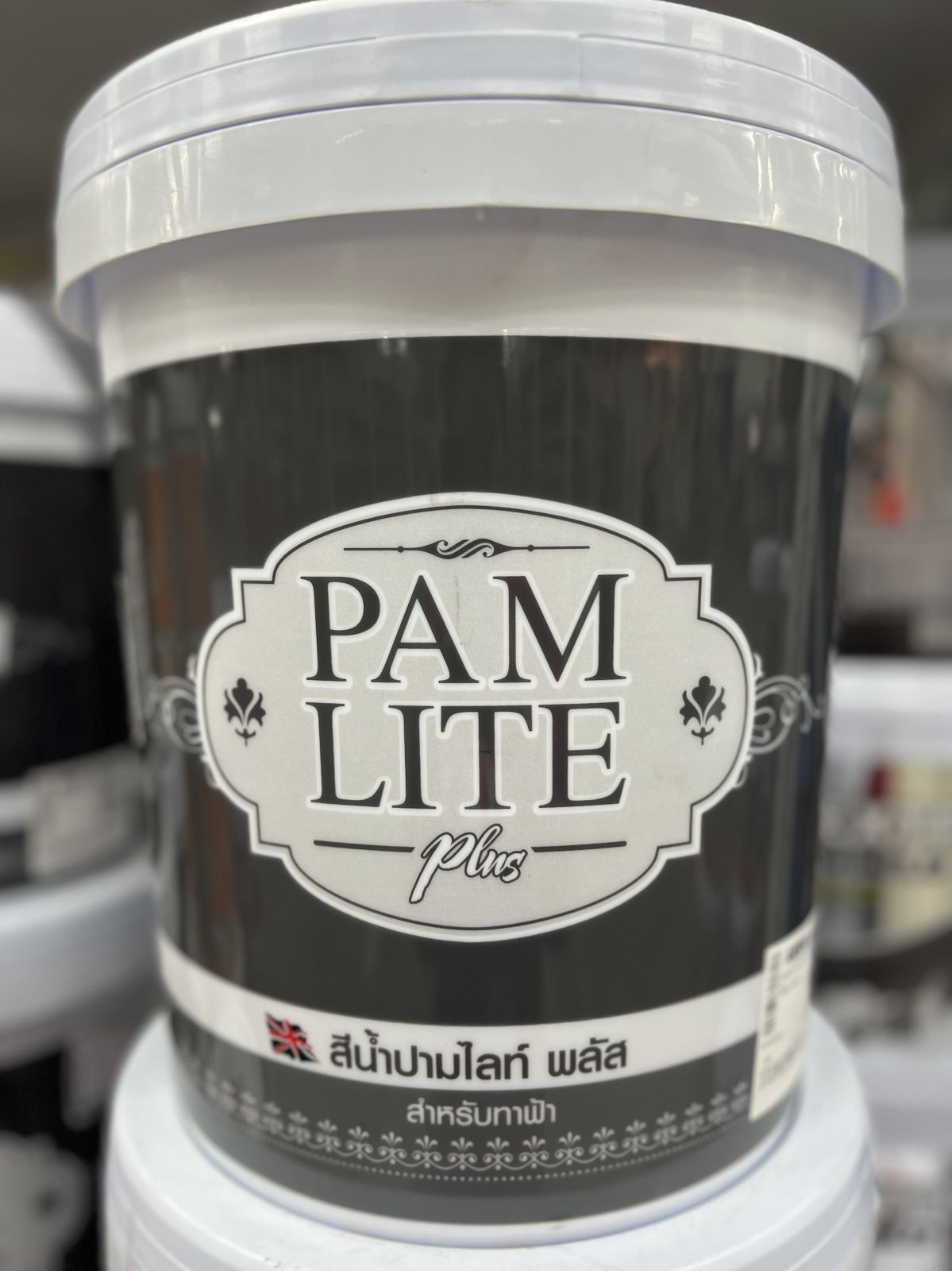 สีน้ำทาฝ้า ปามไลท์ พลัส (นอก-ใน) AM888 5กล. สีขาว