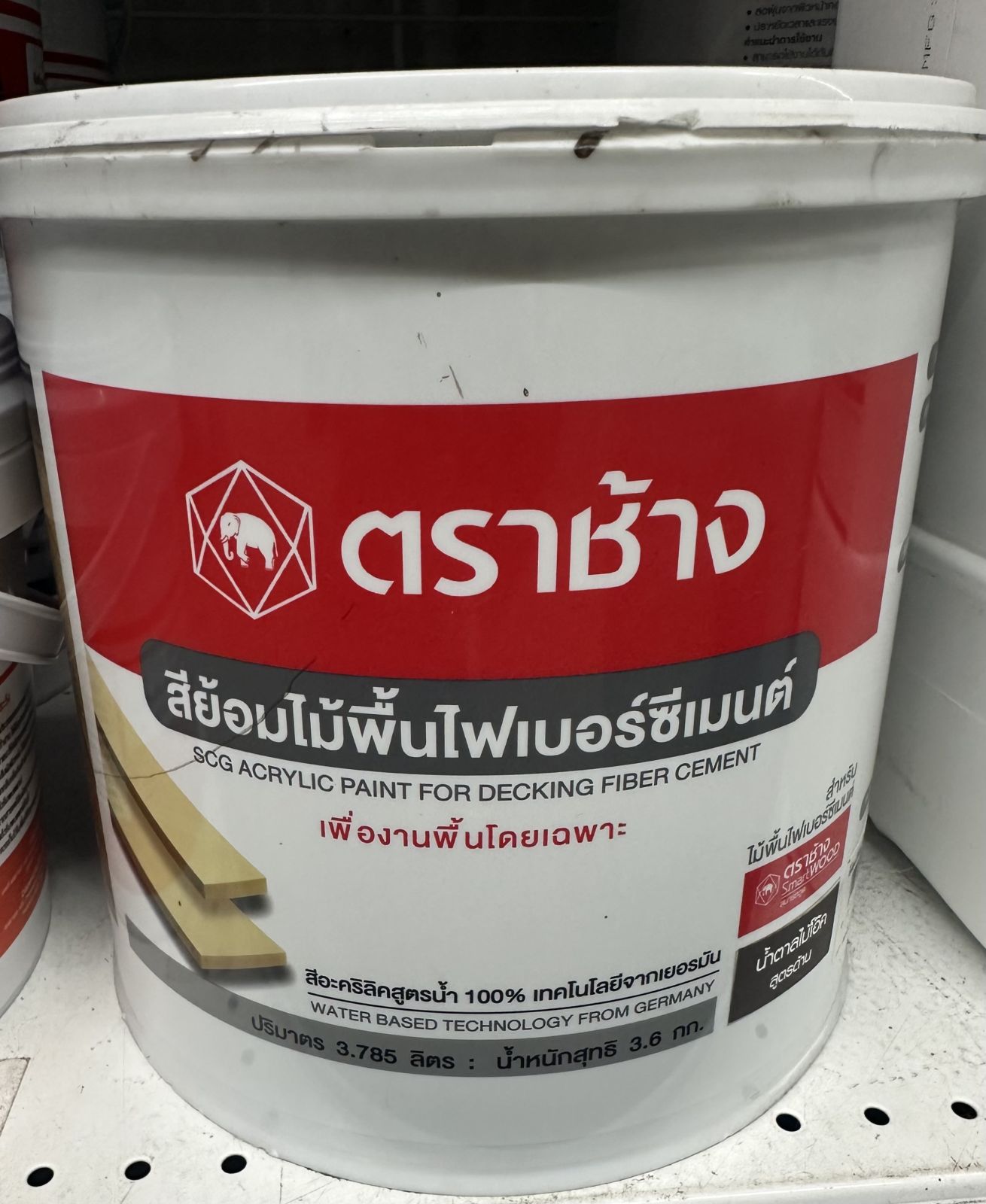 สีย้อมไม้พื้น น้ำตาลไม้โอ๊ค สูตรด้าน ช้าง