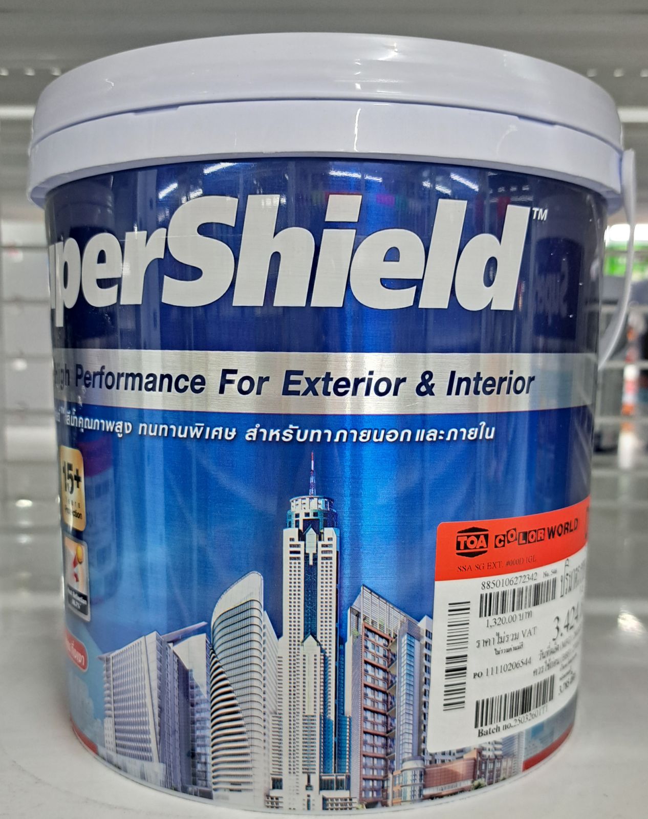 สีน้ำซุปเปอร์ชิลด์ TOA กึ่งเงา-ภายนอก 1 กล. เบส D