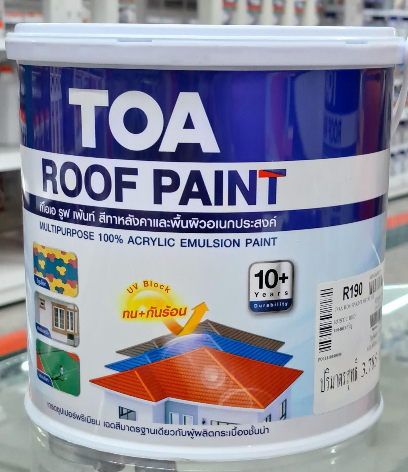 สีทากระเบื้องหลังคา  TOA  ขนาด 1 แกลลอน (R190)