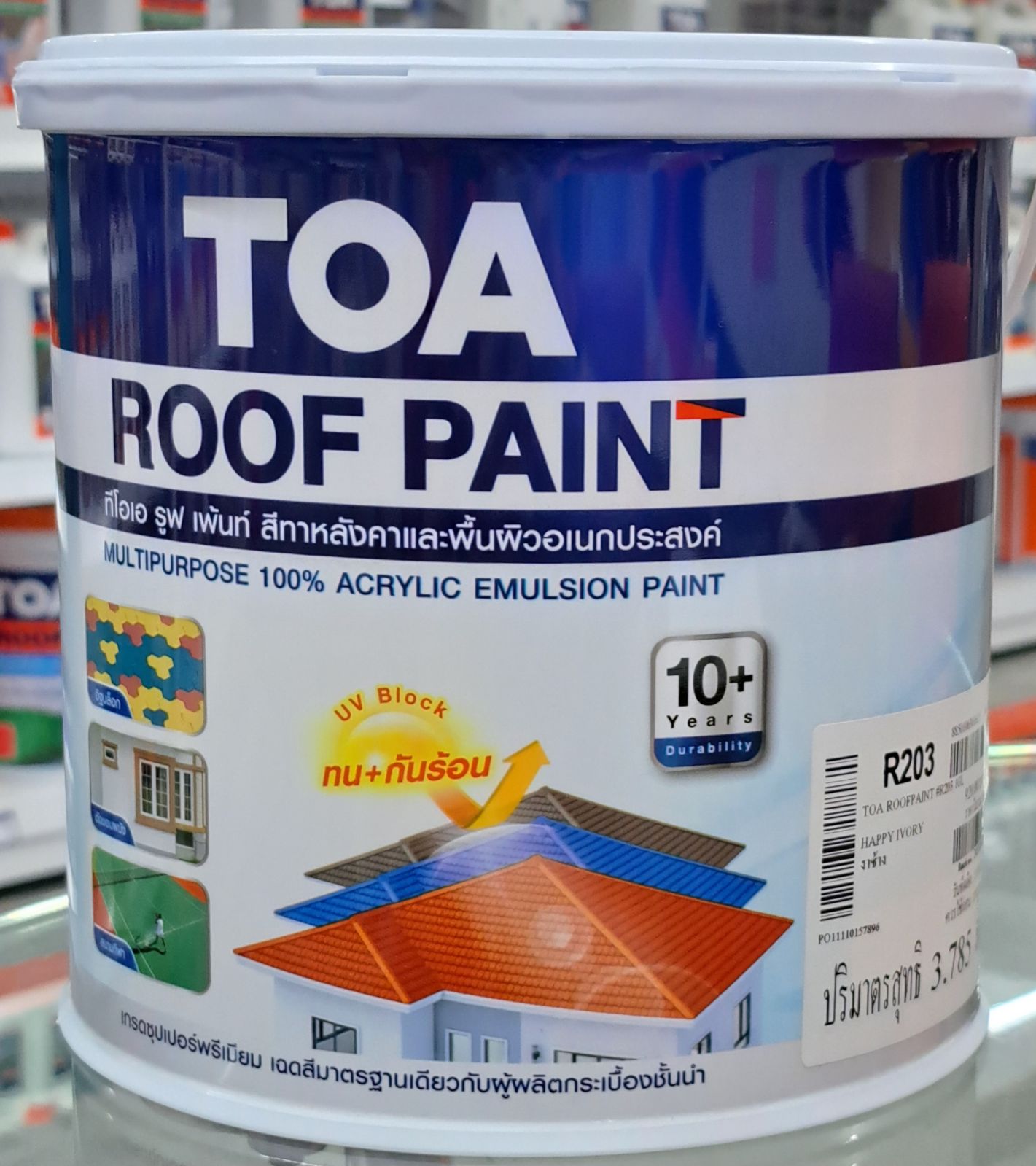 สีทากระเบื้องหลังคา  TOA  ขนาด 1 แกลลอน (R203)