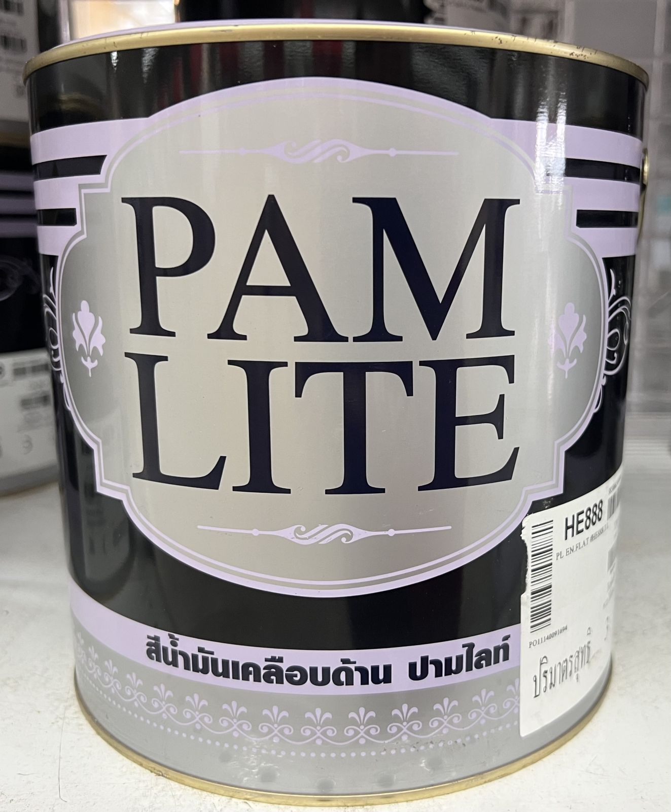 สีเคลือบดำด้านปามไลท์ #HE888 (3ลิตร)