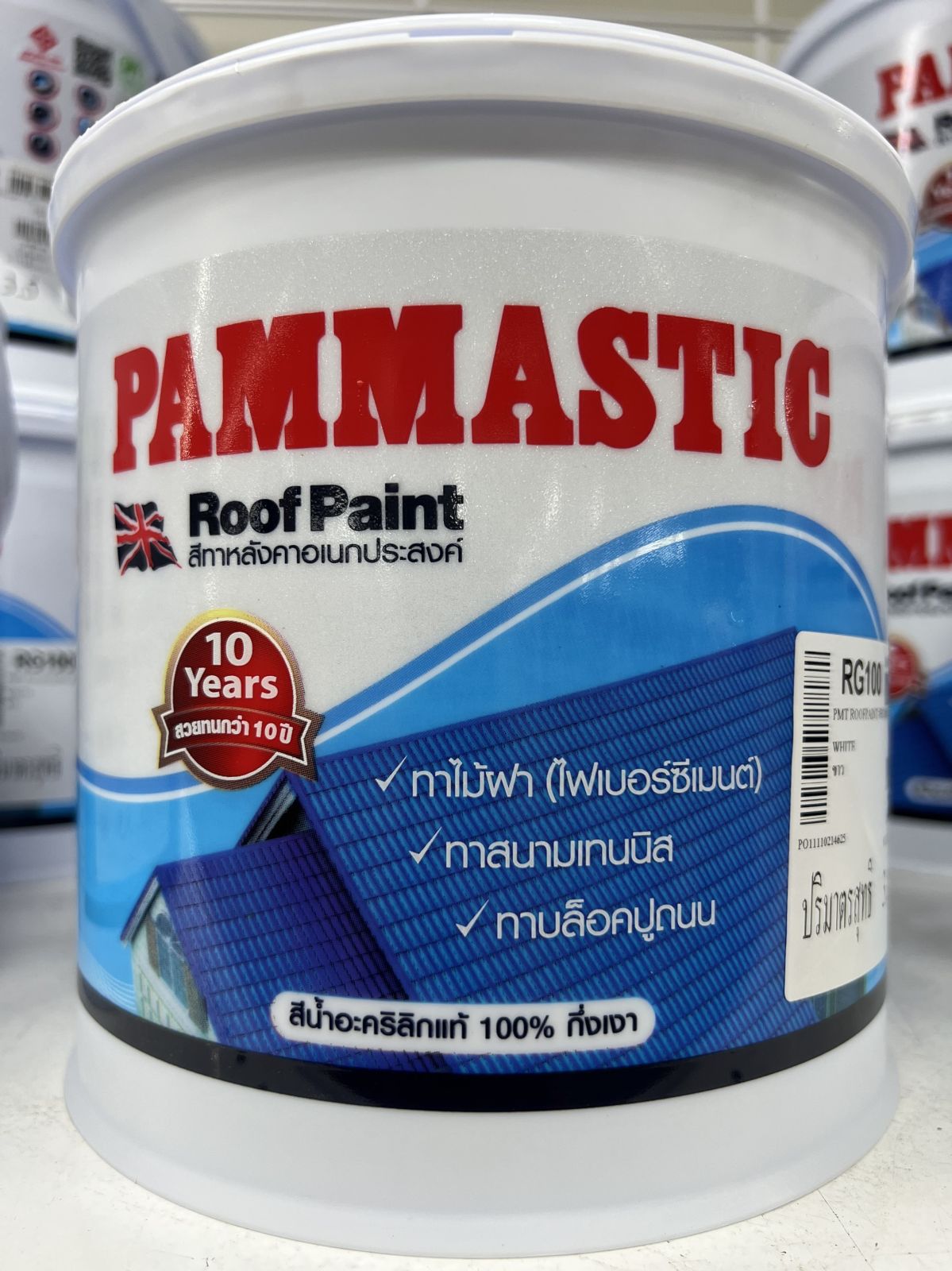 สีทากระเบื้องหลังคา  ปามมาสติก  RG100  1 กล. 