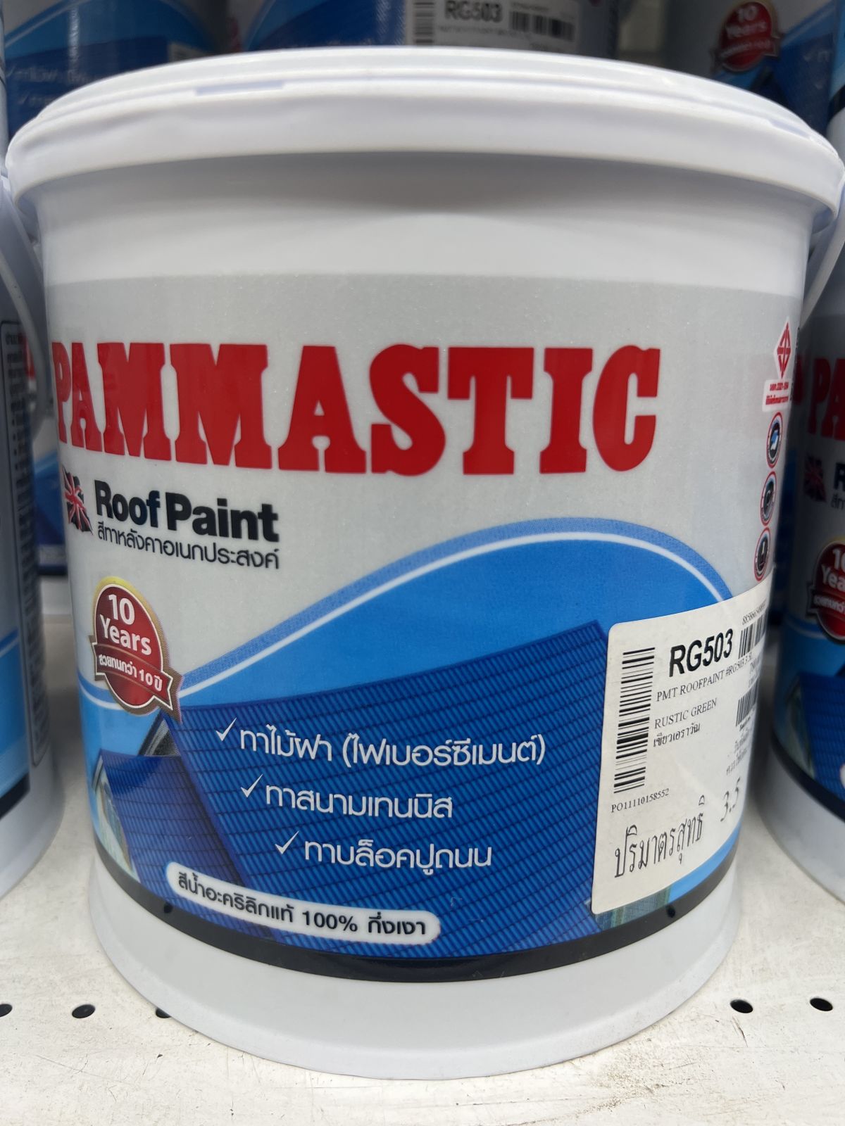 สีทากระเบื้องหลังคา  ปามมาสติก  RG503  1 กล. 