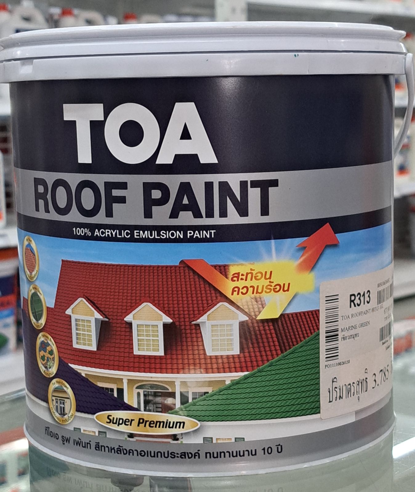 สีทากระเบื้องหลังคา  TOA  ขนาด 1 แกลลอน (R313)
