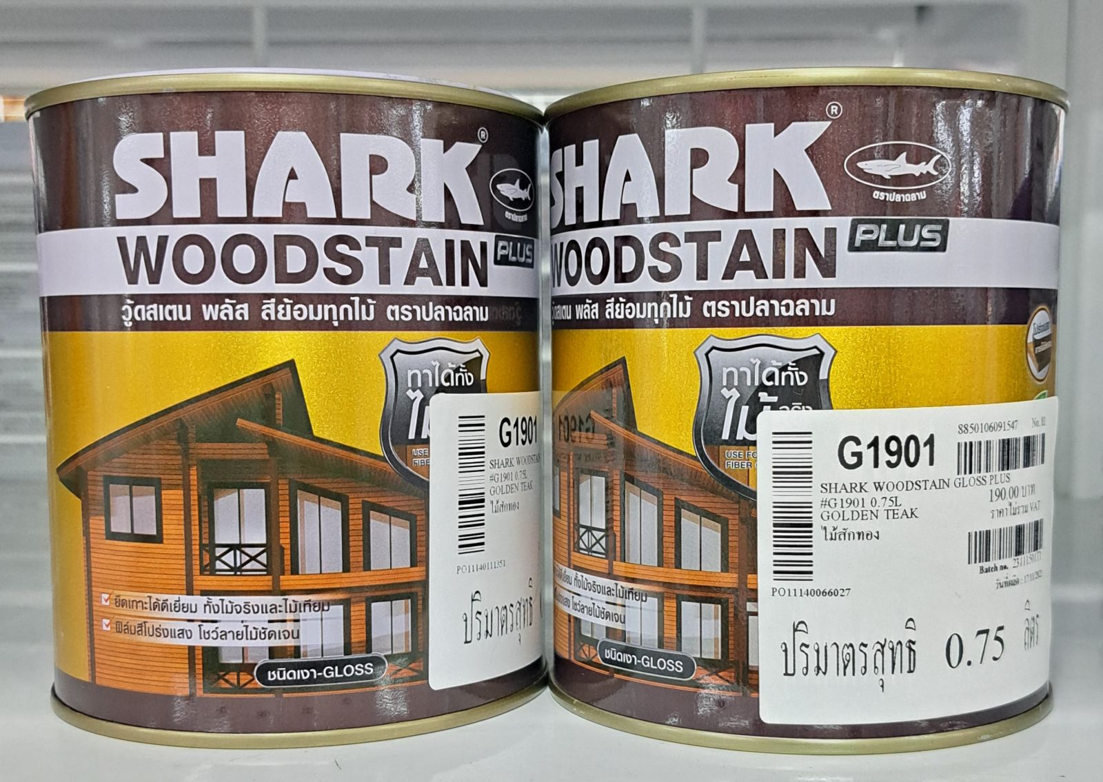 สีย้อมไม้ ปลาฉลามSHARK-วูดสเตรน G1901 0.75L (ชนิดเงา)