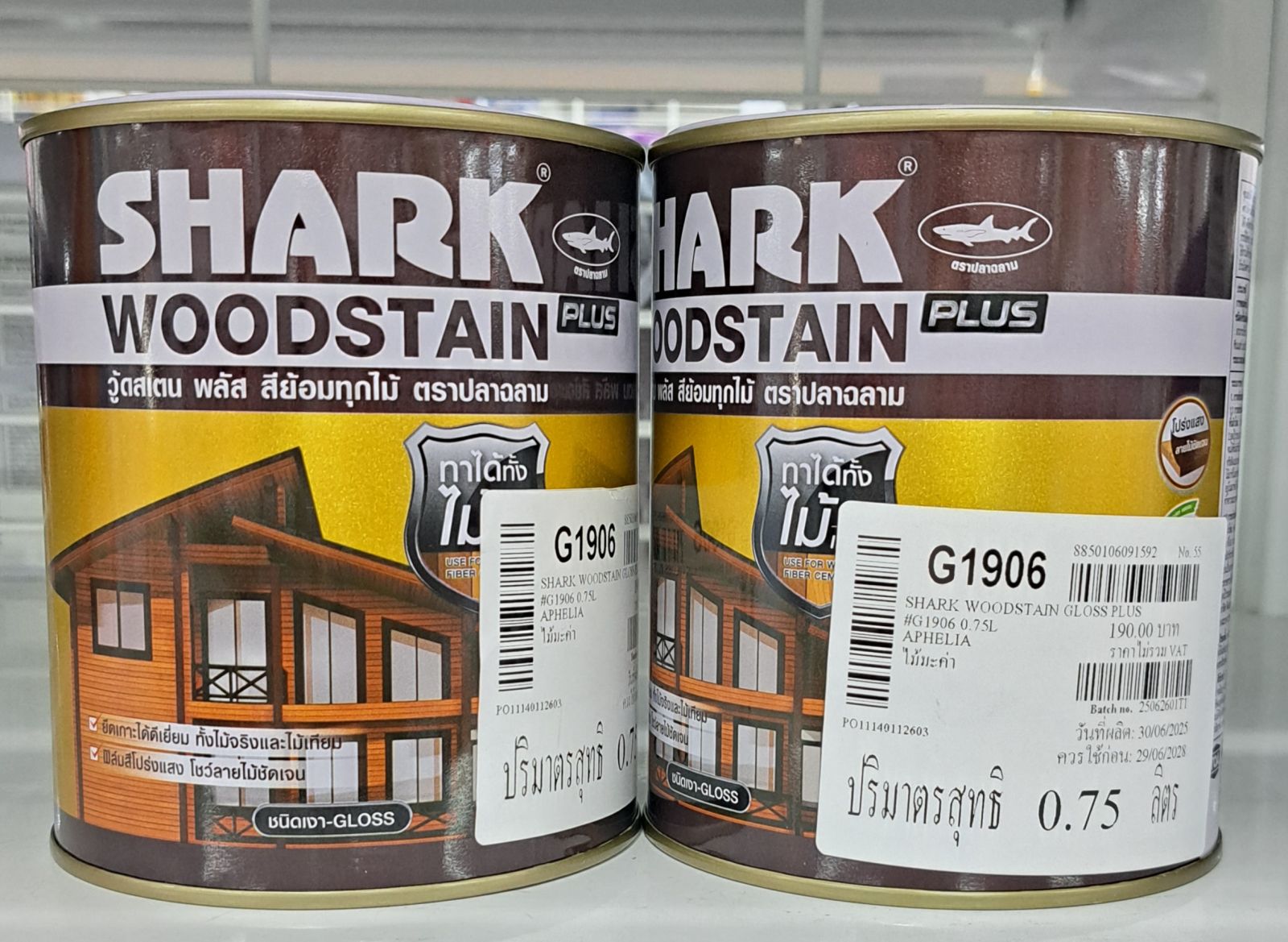 สีย้อมไม้ ปลาฉลามSHARK-วูดสเตรน G1906 0.75L (ชนิดเงา)