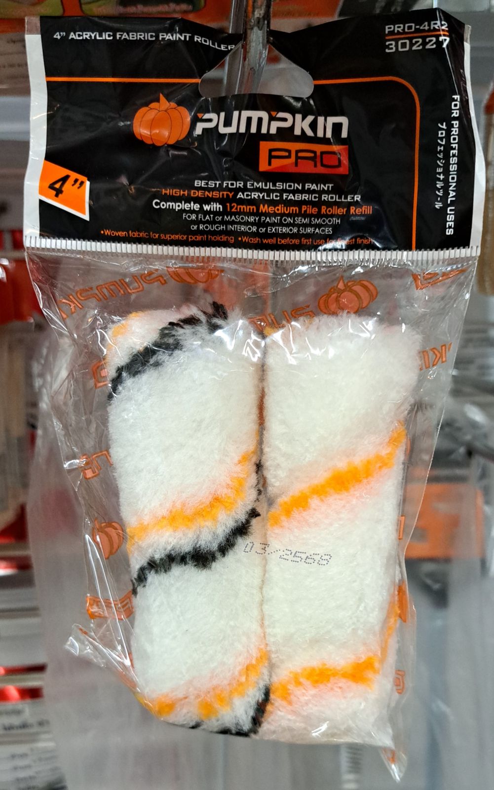 30227 แปรงลูกกลิ้งทาสี PUMPKIN 4" มินิรุ่นมืออาชีพ (แพ็ค2)