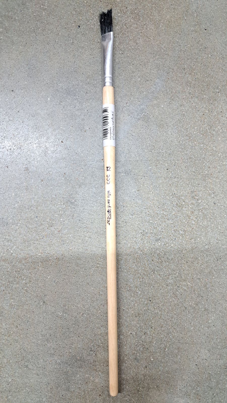 ภู่กันปากแบน ขนขาวจีน #12 