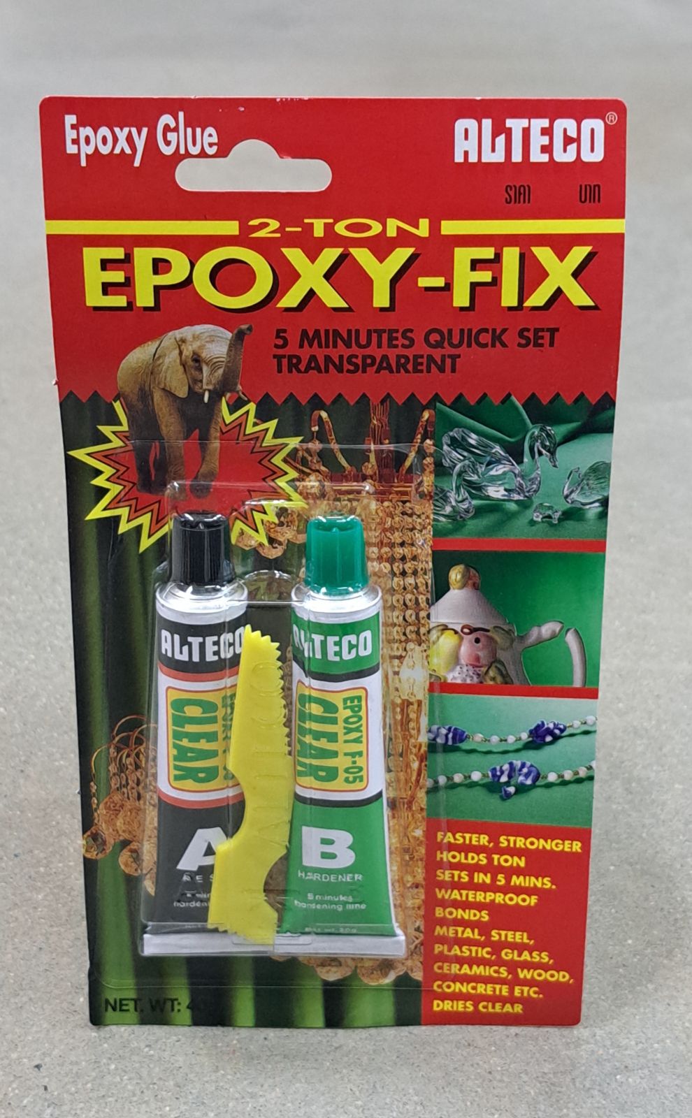 กาวซีเมนต์เหล็กสีใส A-B แห้งเร็ว F05 ALTECO 2ตัน