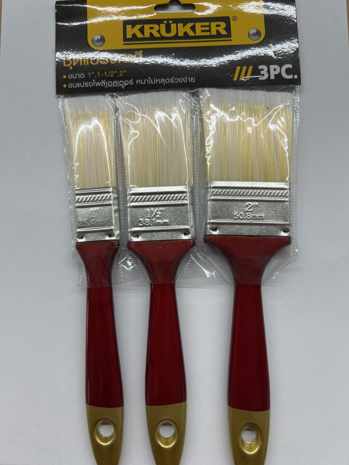 แปรงทาสีด้ามไม้ KRUKER (1x3ชิ้น) KK5427 