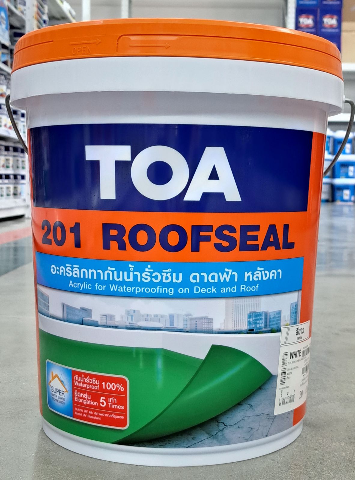 ทีโอเอ รูฟซีล อะครีลิคทากันซึมหลังคาดาดฟ้า 5 กล. สีขาว