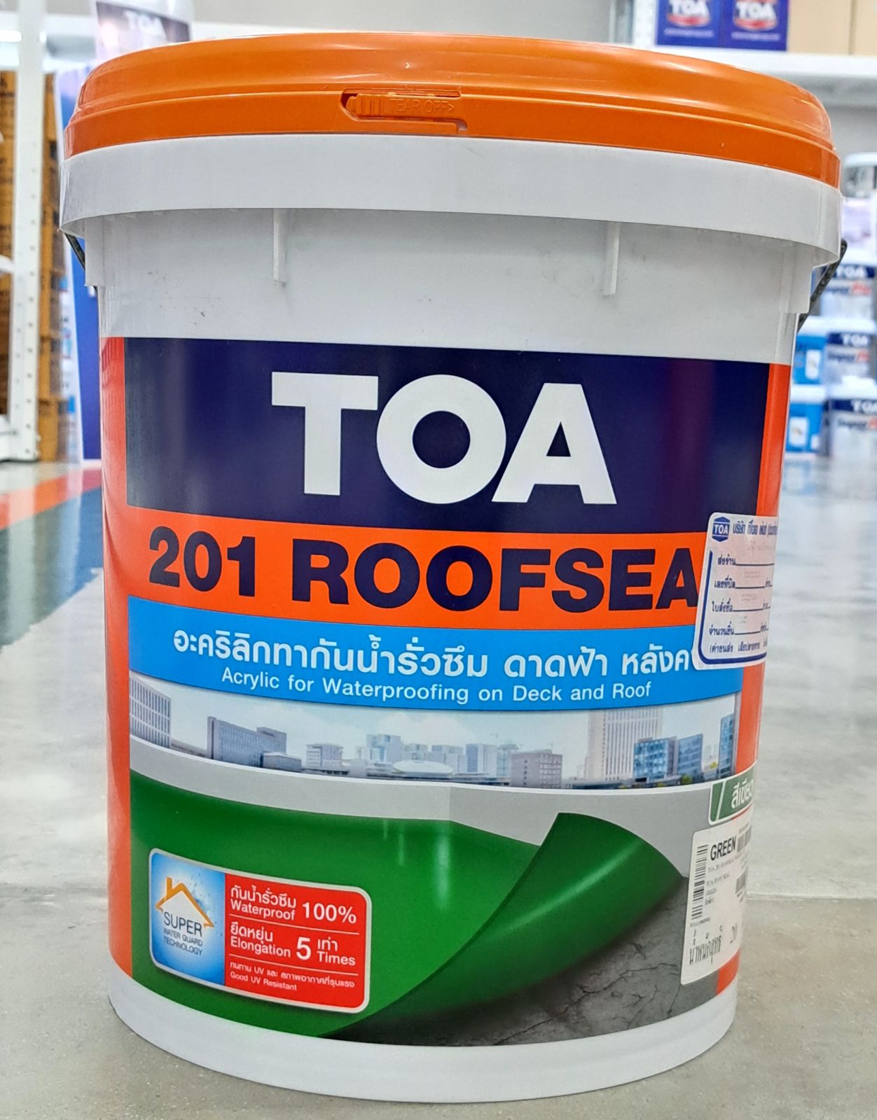 ทีโอเอ รูฟซีล อะครีลิคทากันซึมหลังคาดาดฟ้า 5 กล. สีเขียว