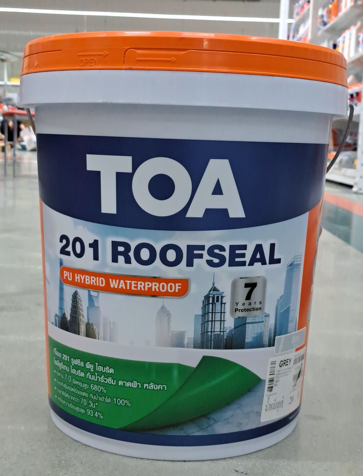 ทีโอเอ รูฟซีล อะครีลิคทากันซึมหลังคาดาดฟ้า 5 กล. สีเทา