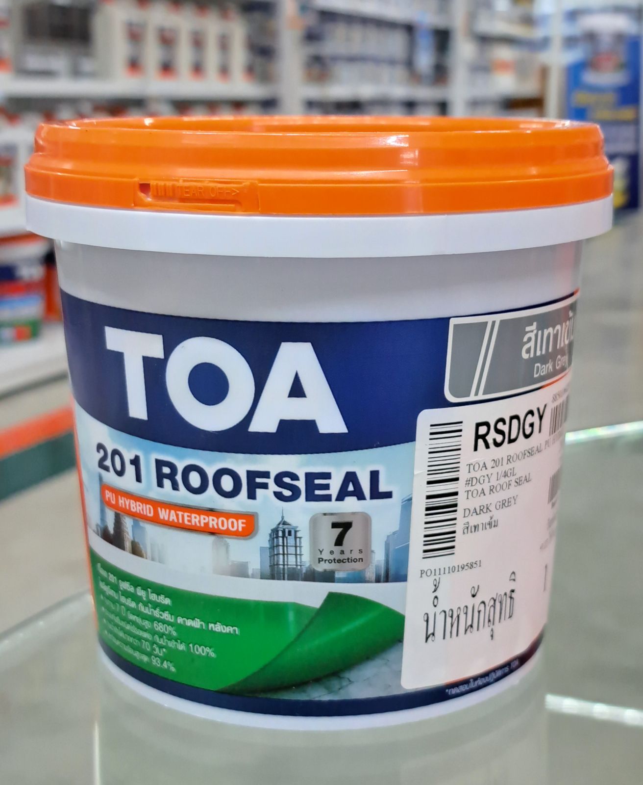 ทีโอเอ รูฟซีล อะครีลิคทากันซึมหลังคาดาดฟ้า 1/4 กล. สีเทาเข้ม