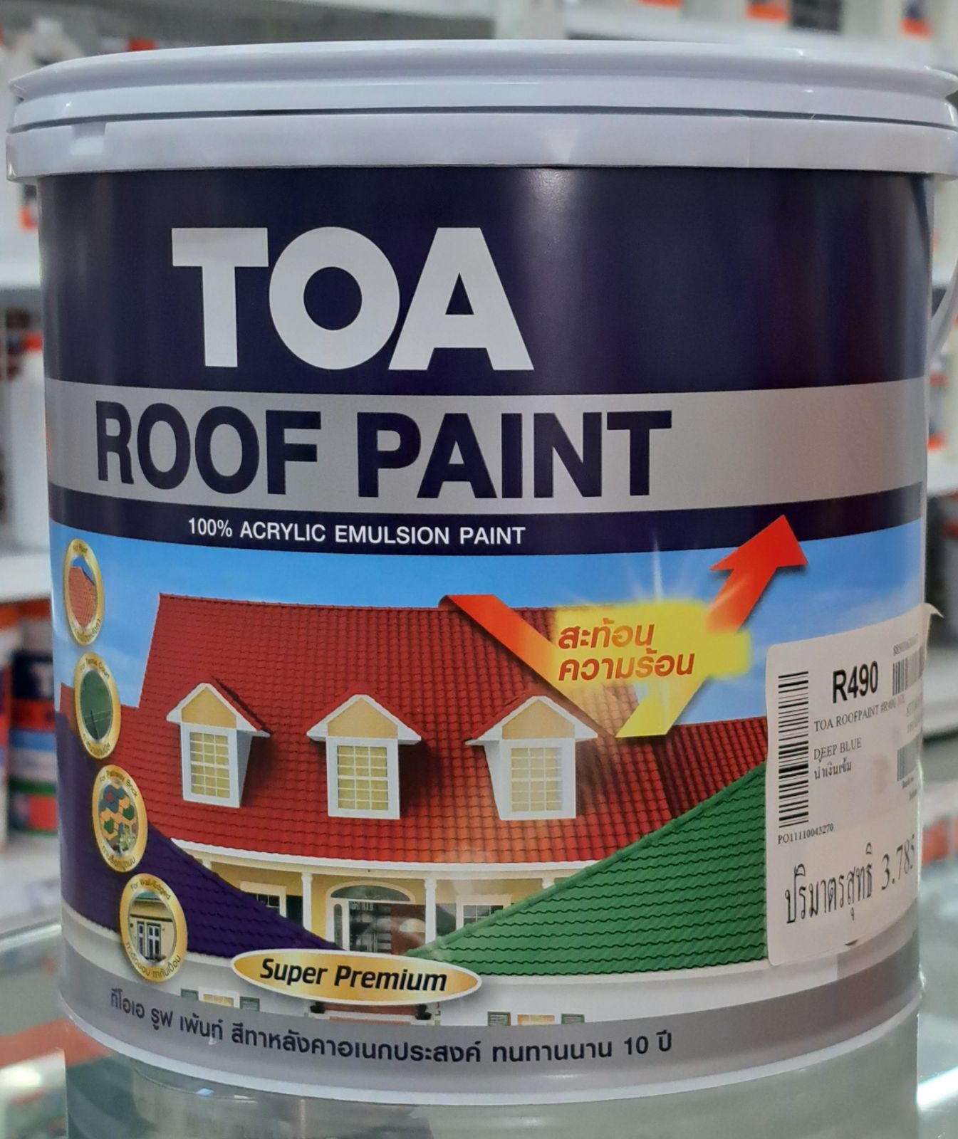 สีทากระเบื้องหลังคา  TOA  ขนาด 1 แกลลอน (R490)
