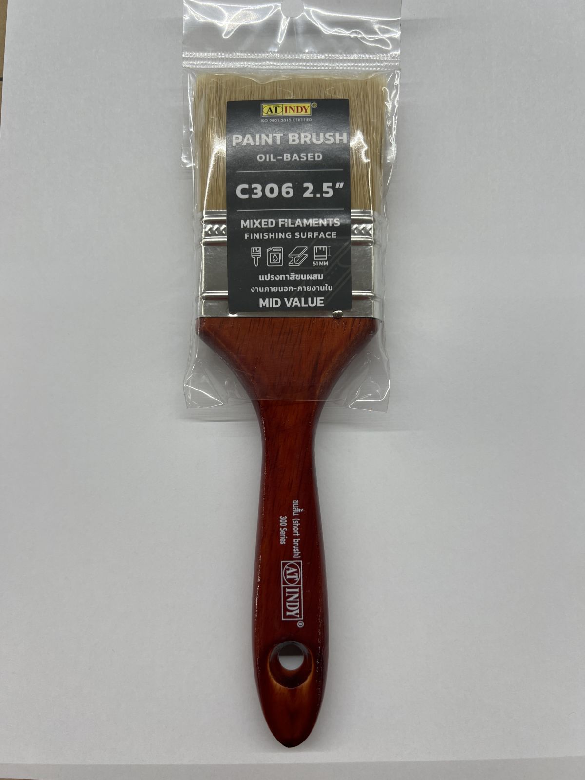 C306 แปรงทาสี 2.5" รุ่น 300 ขนแปรงหนากลาง AT INDY