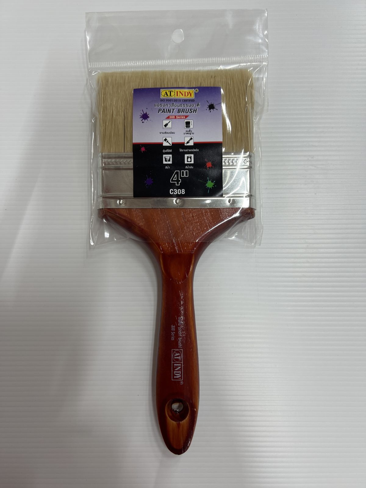 C308 แปรงทาสี 4" รุ่น 300 ขนแปรงหนากลาง AT INDY