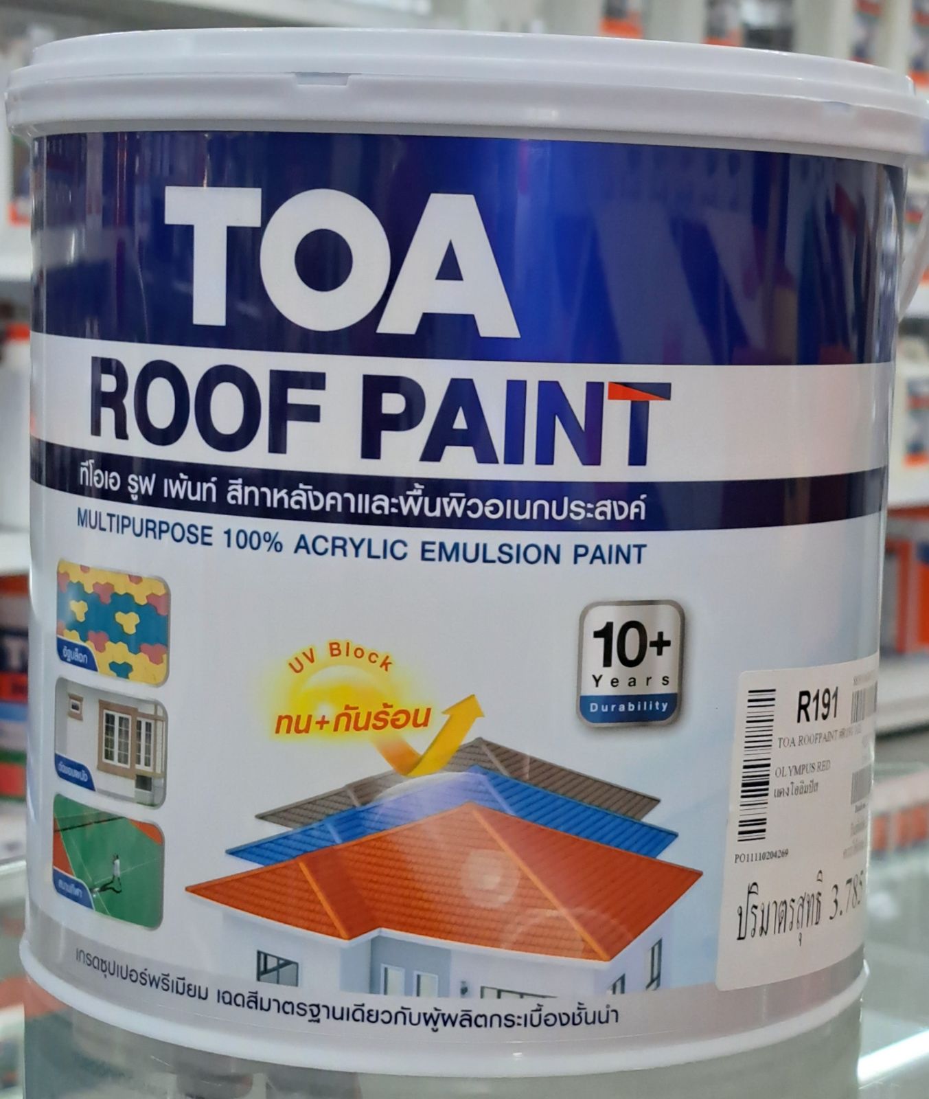 สีทากระเบื้องหลังคา  TOA  ขนาด 1 แกลลอน (R191)