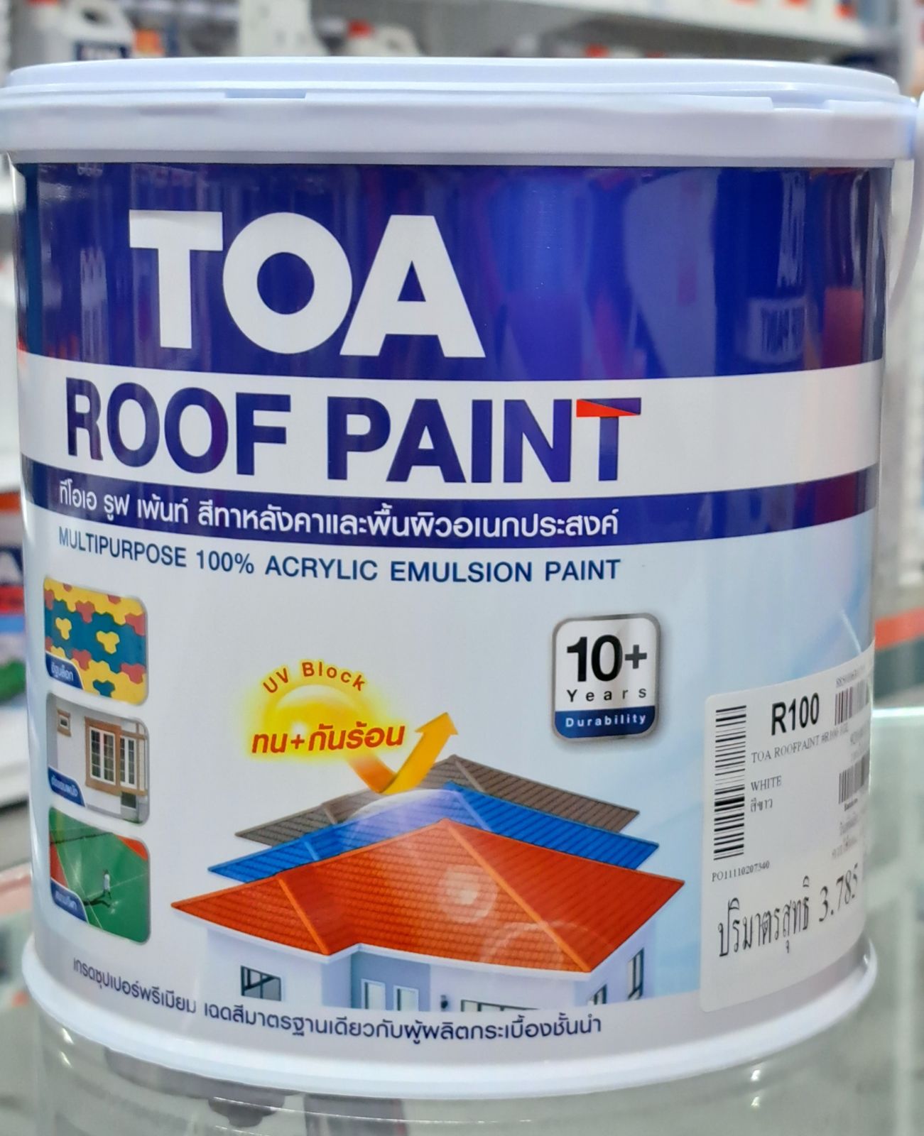 สีทากระเบื้องหลังคา  TOA  ขนาด 1 แกลลอน (R100)