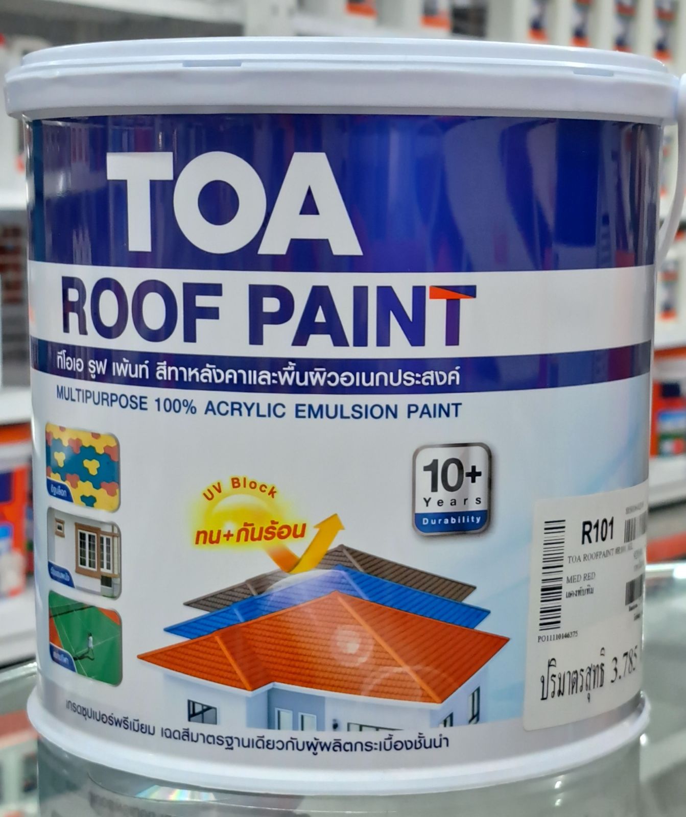 สีทากระเบื้องหลังคา  TOA  ขนาด 1 แกลลอน (R101)