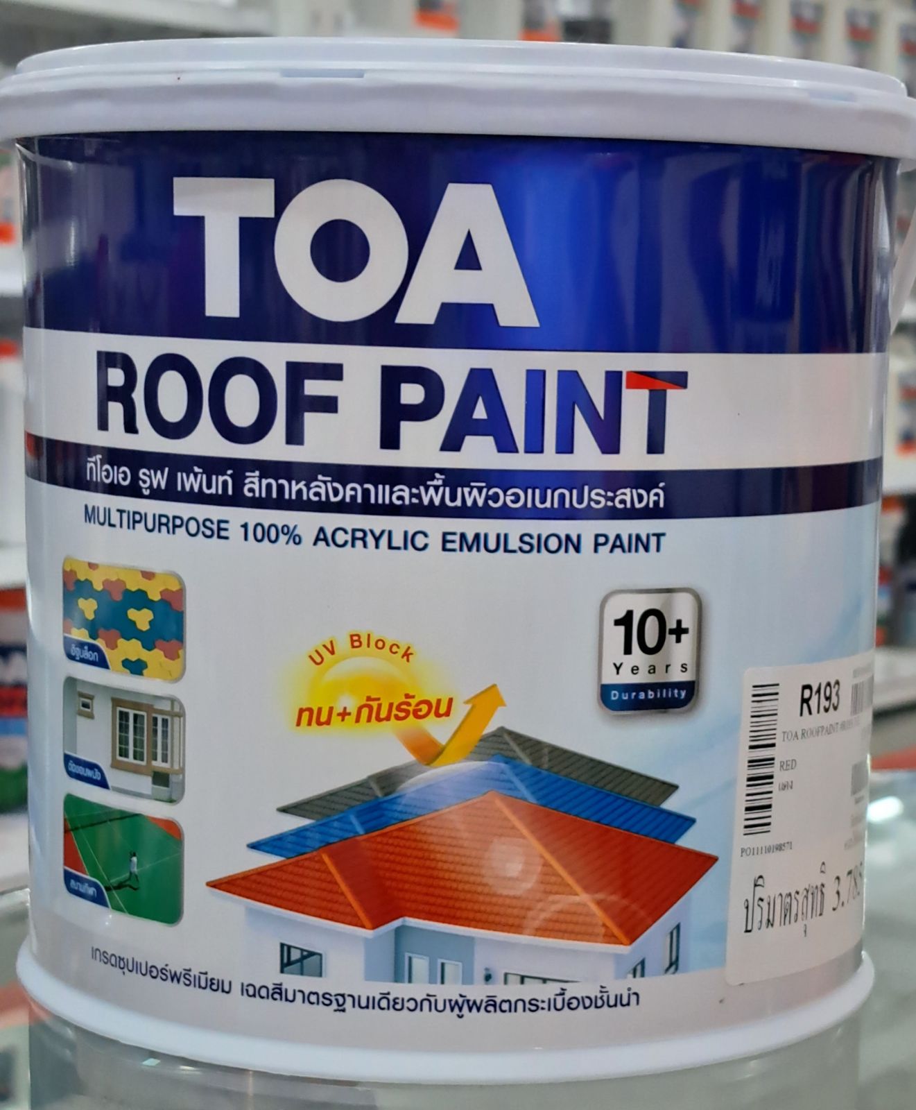 สีทากระเบื้องหลังคา  TOA  ขนาด 1 แกลลอน (R193)