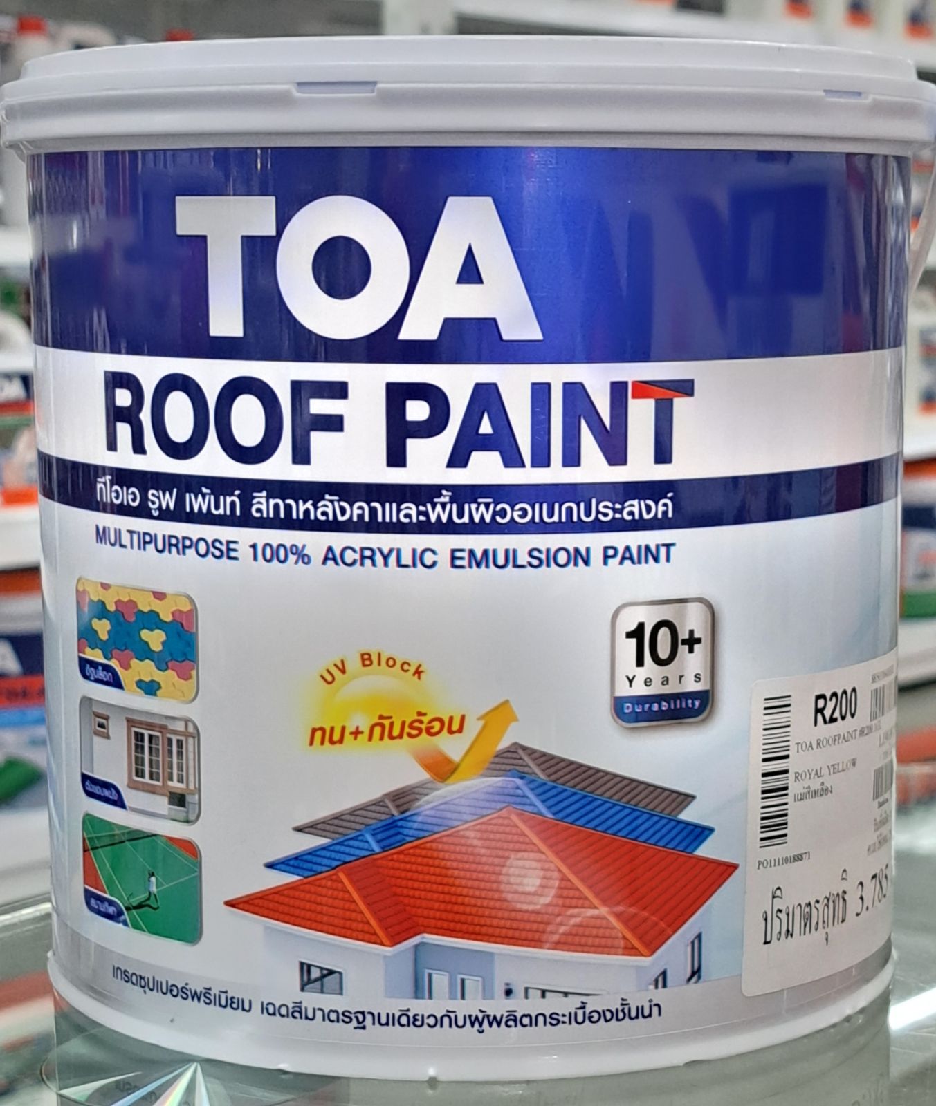 สีทากระเบื้องหลังคา  TOA  ขนาด 1 แกลลอน (R200)