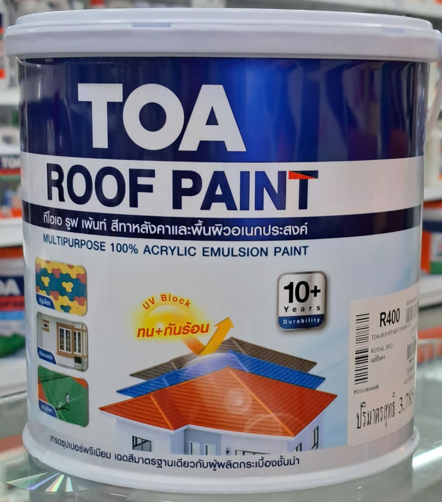 สีทากระเบื้องหลังคา  TOA  ขนาด 1 แกลลอน (R400)