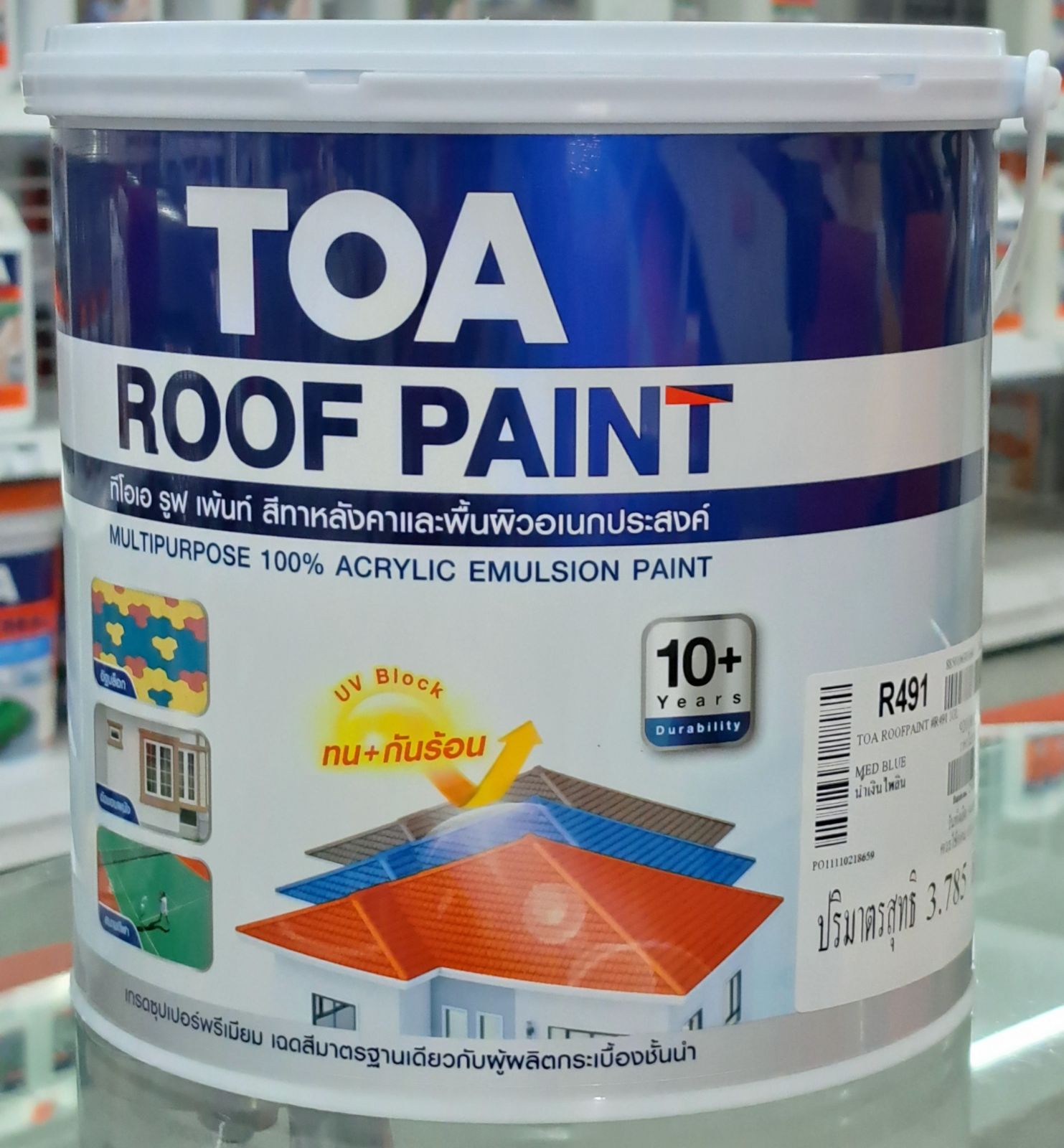สีทากระเบื้องหลังคา  TOA  ขนาด 1 แกลลอน (R491)