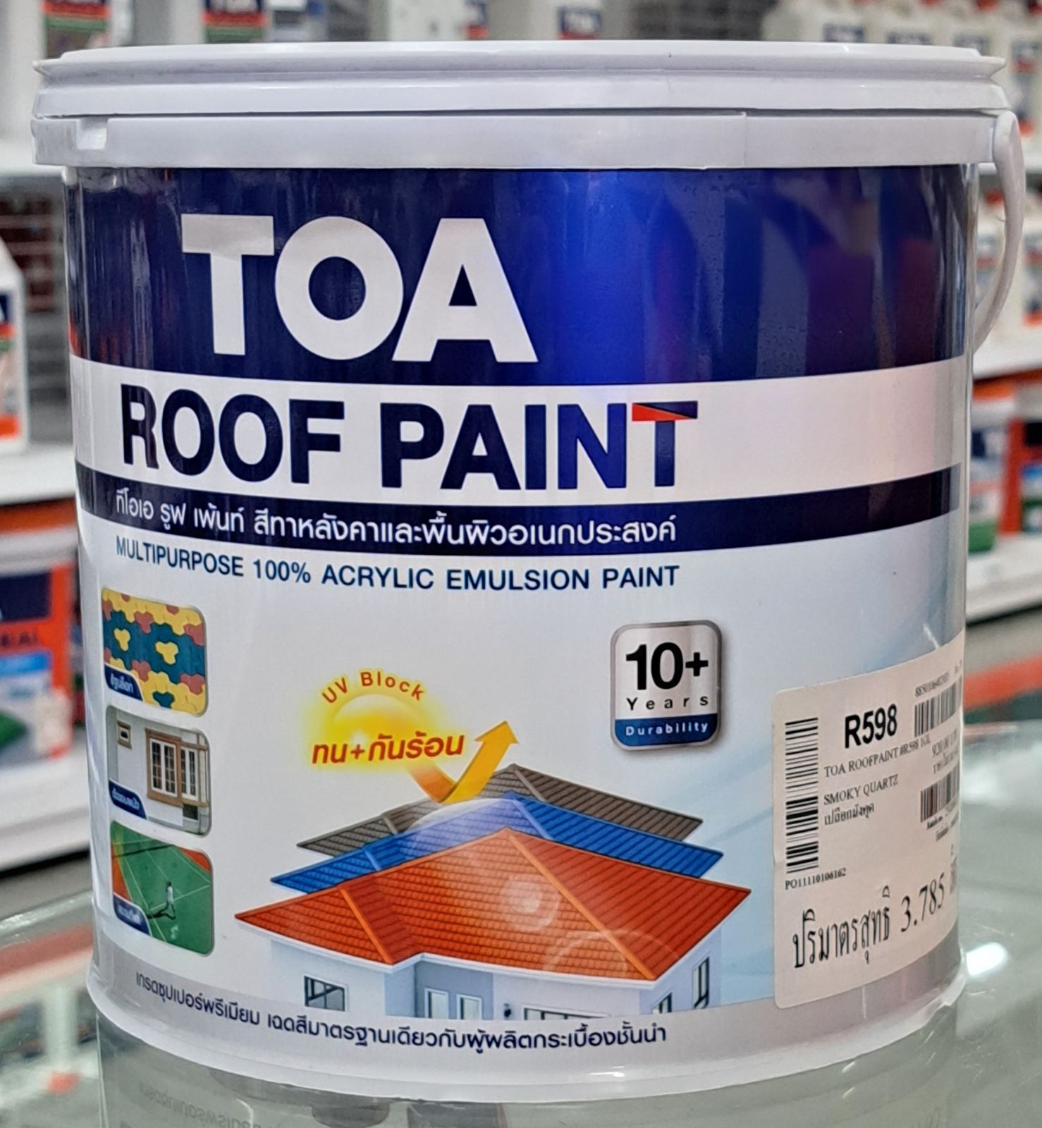 สีทากระเบื้องหลังคา  TOA  ขนาด 1 แกลลอน (R598)