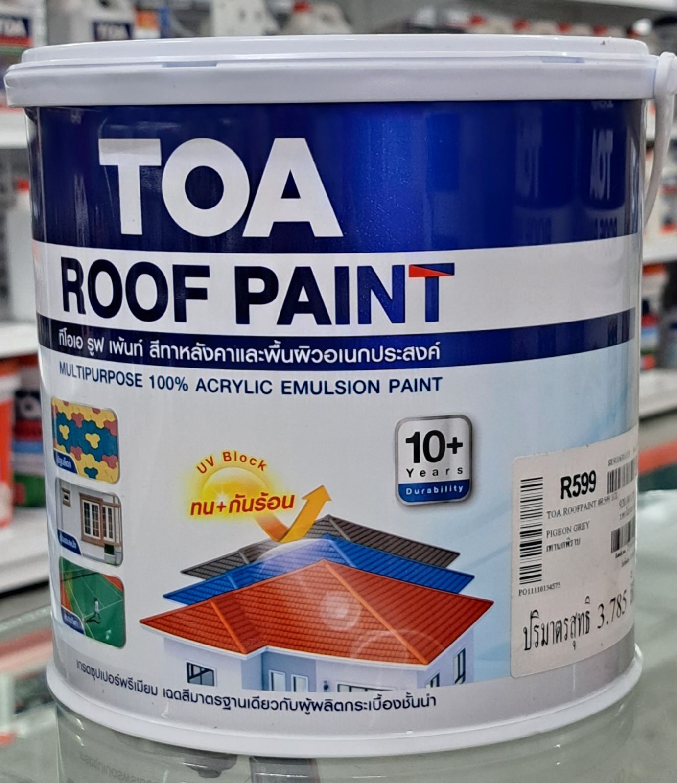 สีทากระเบื้องหลังคา  TOA  ขนาด 1 แกลลอน (R599)