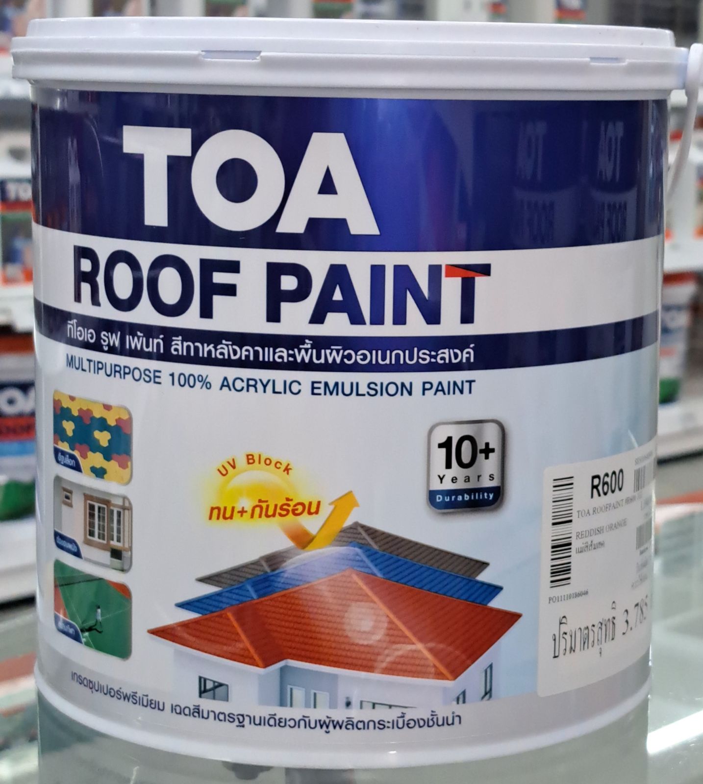 สีทากระเบื้องหลังคา  TOA  ขนาด 1 แกลลอน (R600)