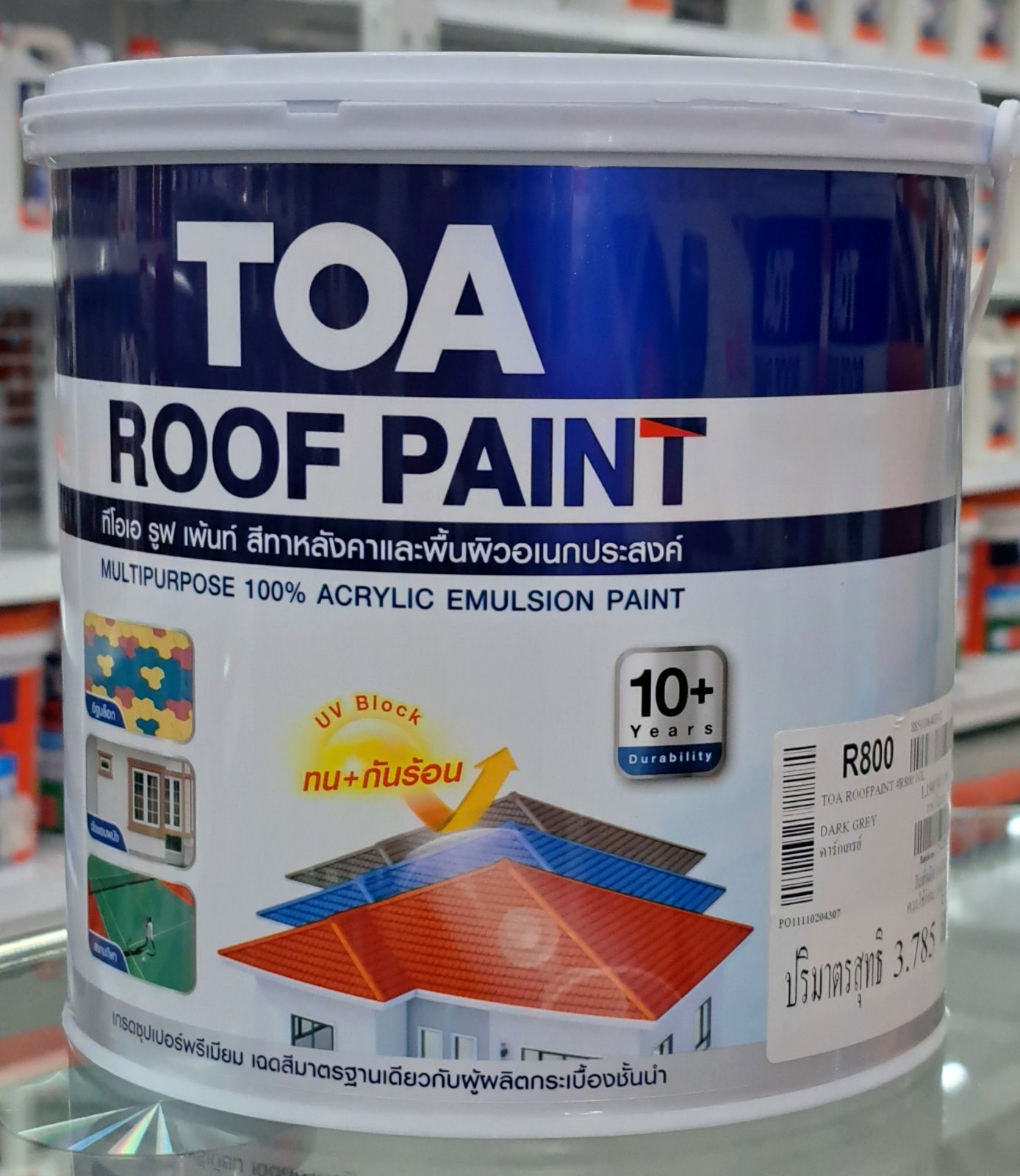 สีทากระเบื้องหลังคา  TOA  ขนาด 1 แกลลอน (R800)