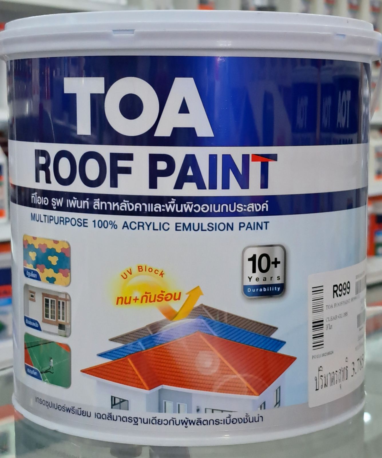 สีทากระเบื้องหลังคา  TOA  ขนาด 1 แกลลอน (R999)