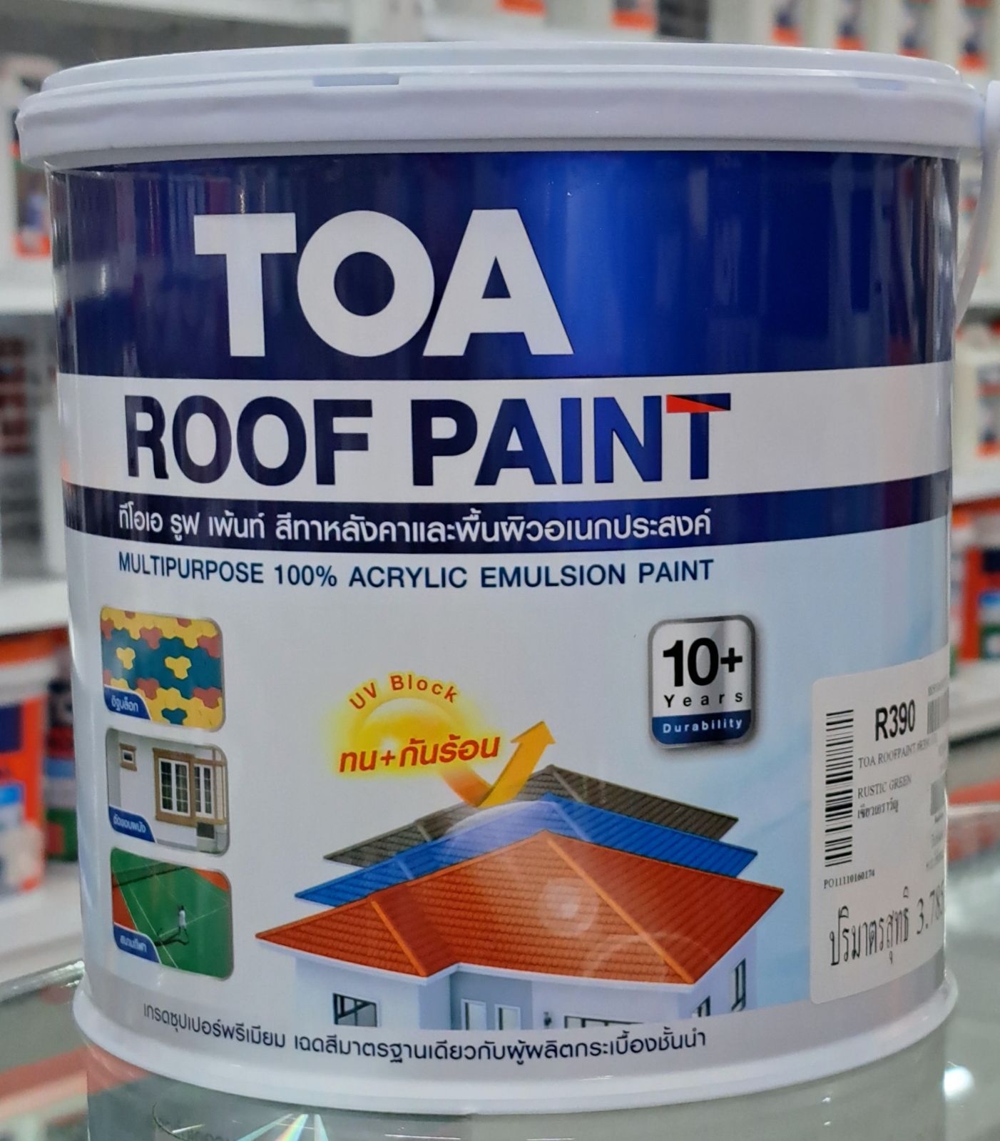 สีทากระเบื้องหลังคา  TOA  ขนาด 1 แกลลอน (R390)
