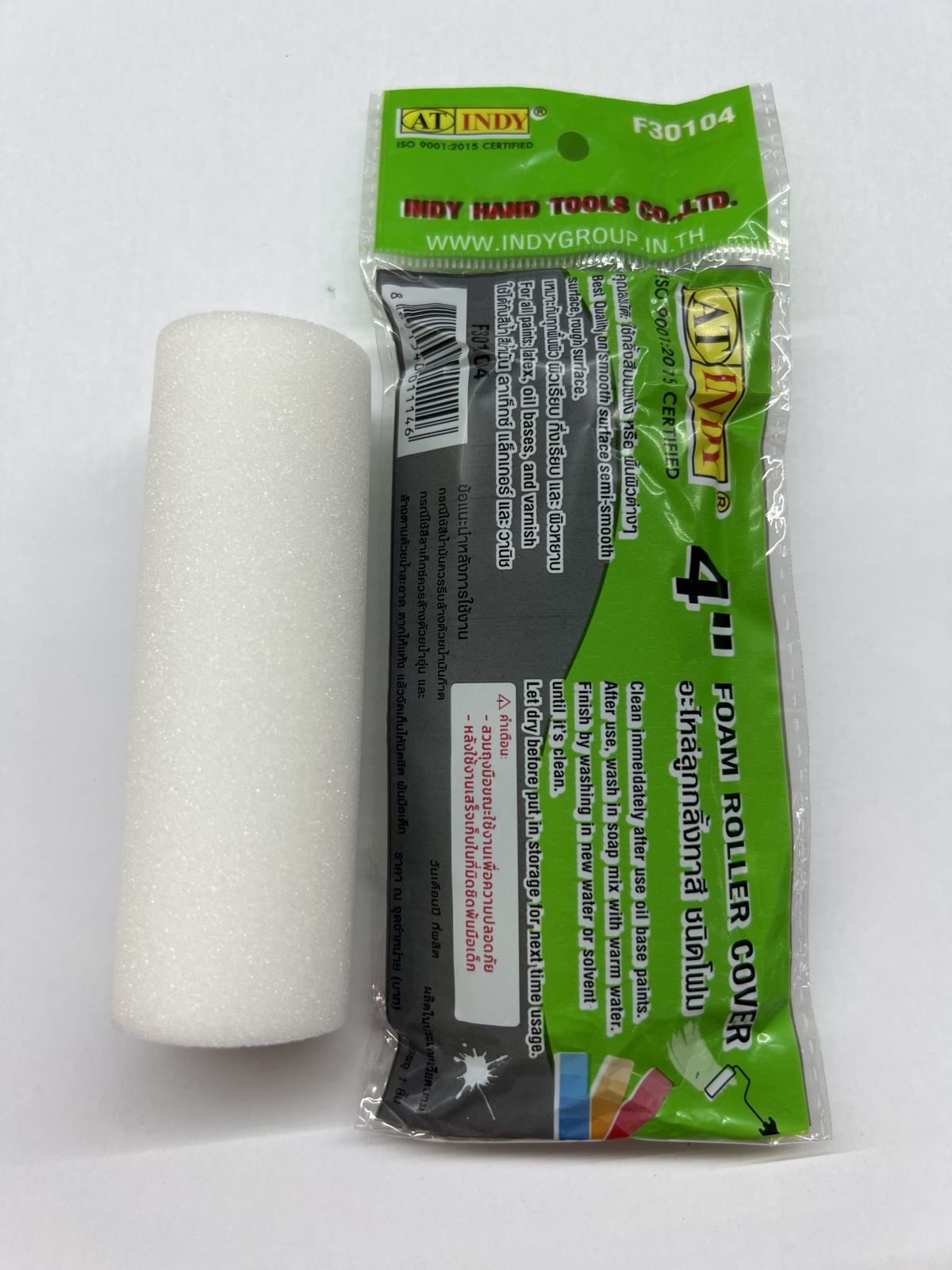 F30104 อะไหล่ลูกกลิ้งทาสีชนิดโฟม ขนาด 4" AT INDY